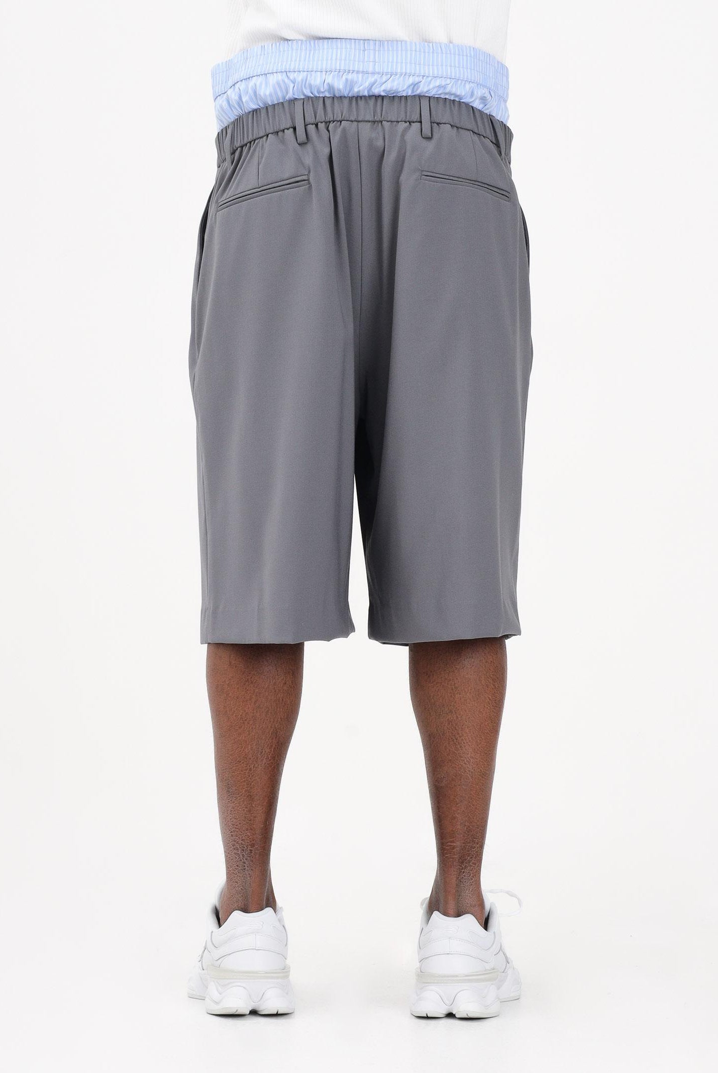 I'M BRIAN Bermuda grigio da uomo con elastico in cotone BE3682 GRIG I'M BRIAN