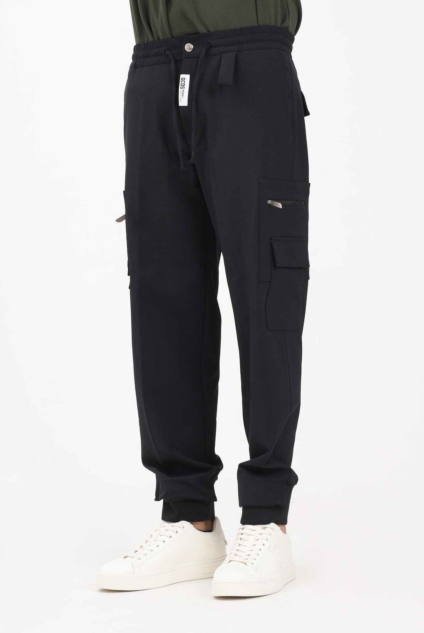 GCDS Pantalone cargo nero da uomo B2CM2907TQ1 99 GCDS