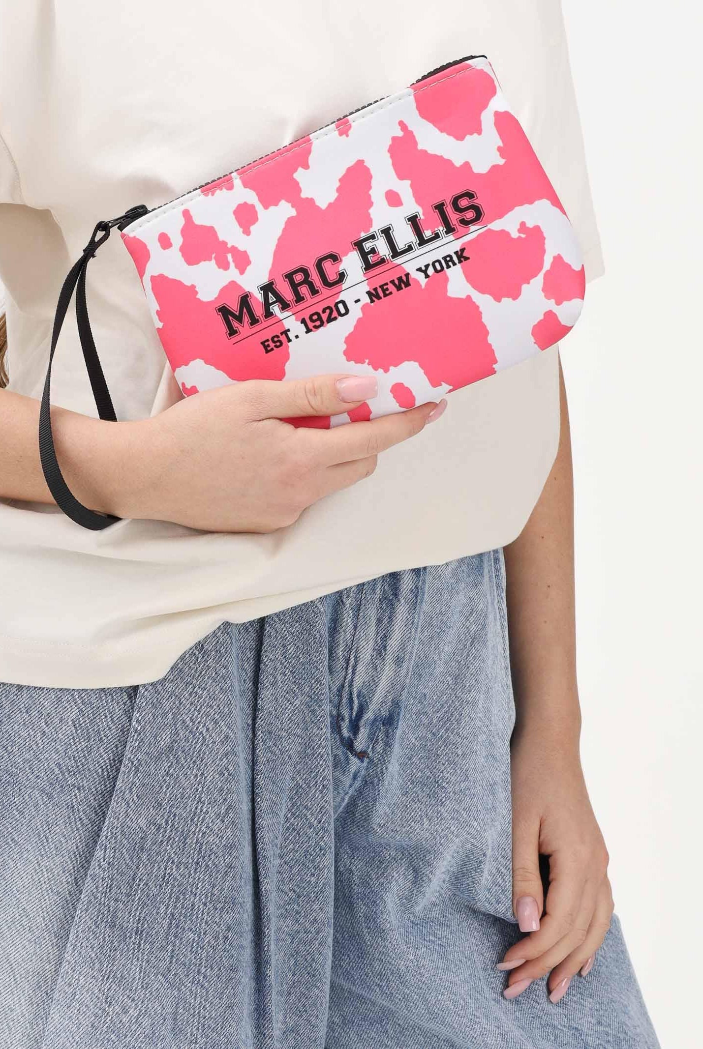 MARC ELLIS Pochette BUBY-P-COWBOY fucsia e bianca da donna BUBY-P-COWBOY PILE MARC ELLIS