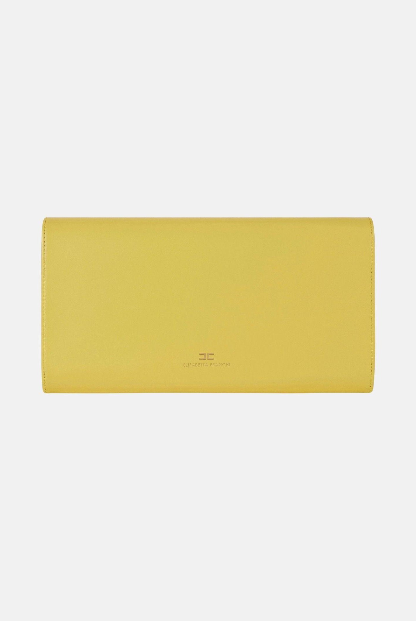 ELISABETTA FRANCHI Pochette gialla da donna realizzata in vera pelle BS99A61E2 EV4 ELISABETTA FRANCHI