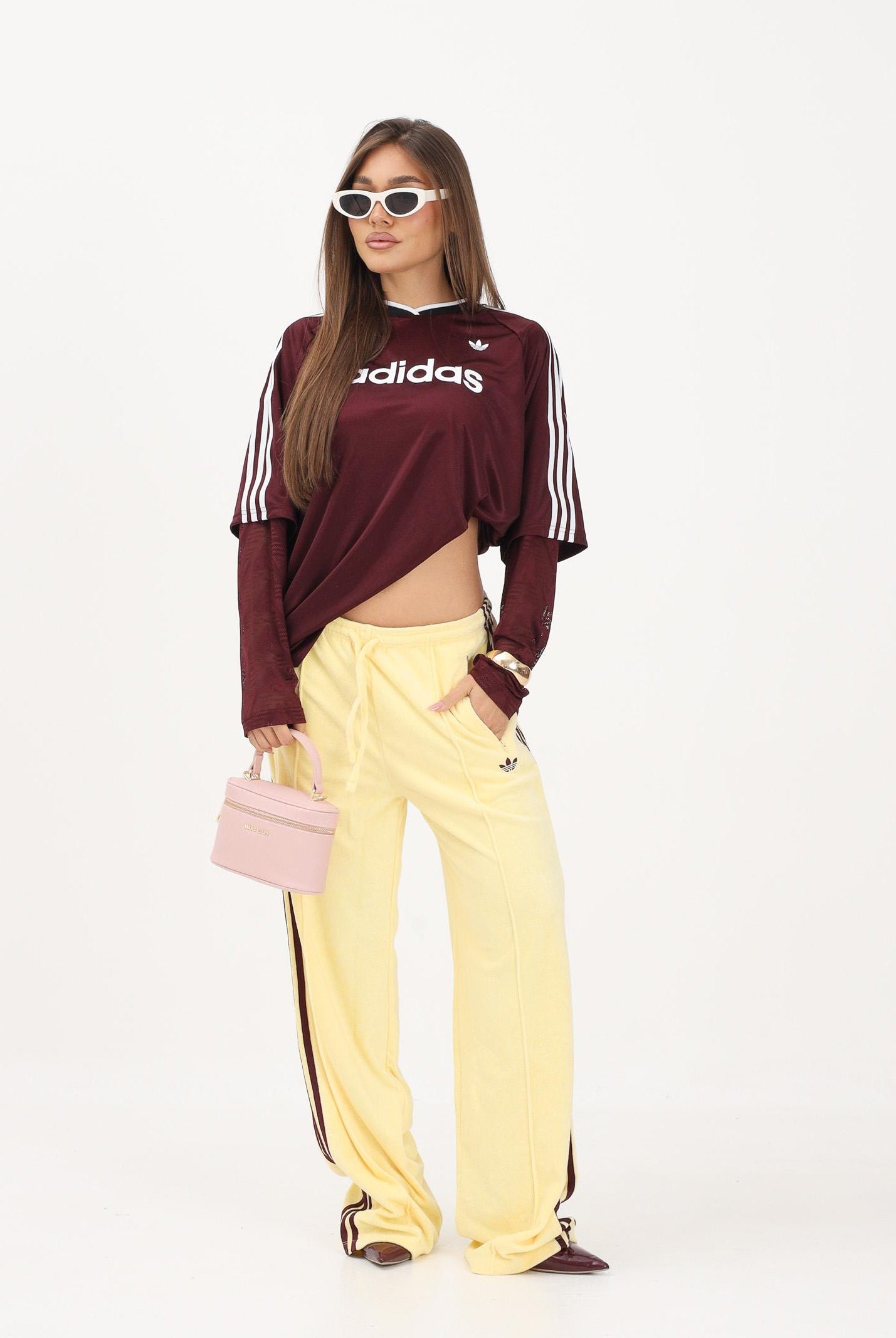ADIDAS ORIGINALS Pantalone sportivo TERRY TOWEL FIREBIRD giallo da donna KQ6662 . ADIDAS ORIGINALS
