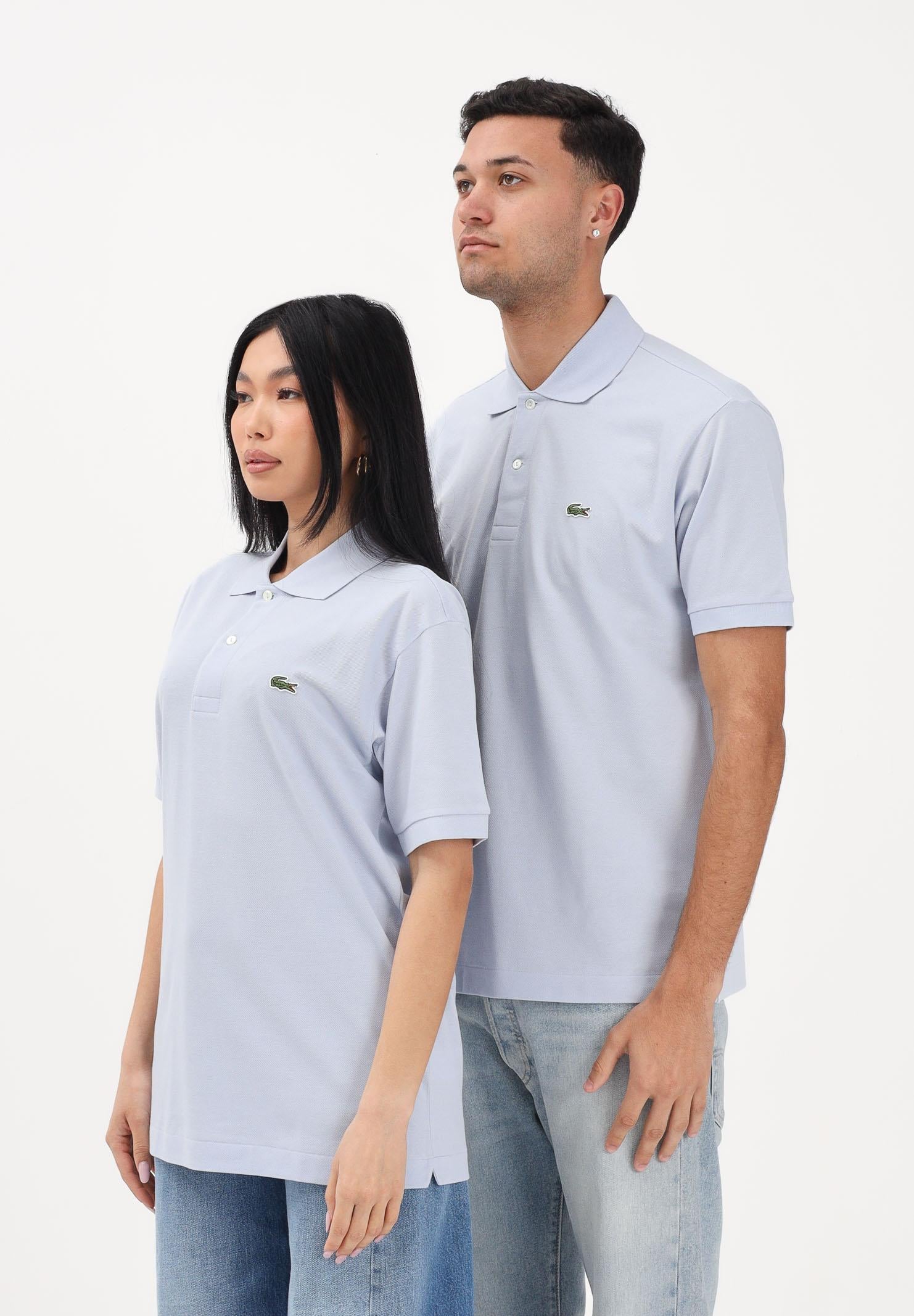 LACOSTE Polo azzurra per uomo e donna con patch logo coccodirllo 1212 J2G LACOSTE