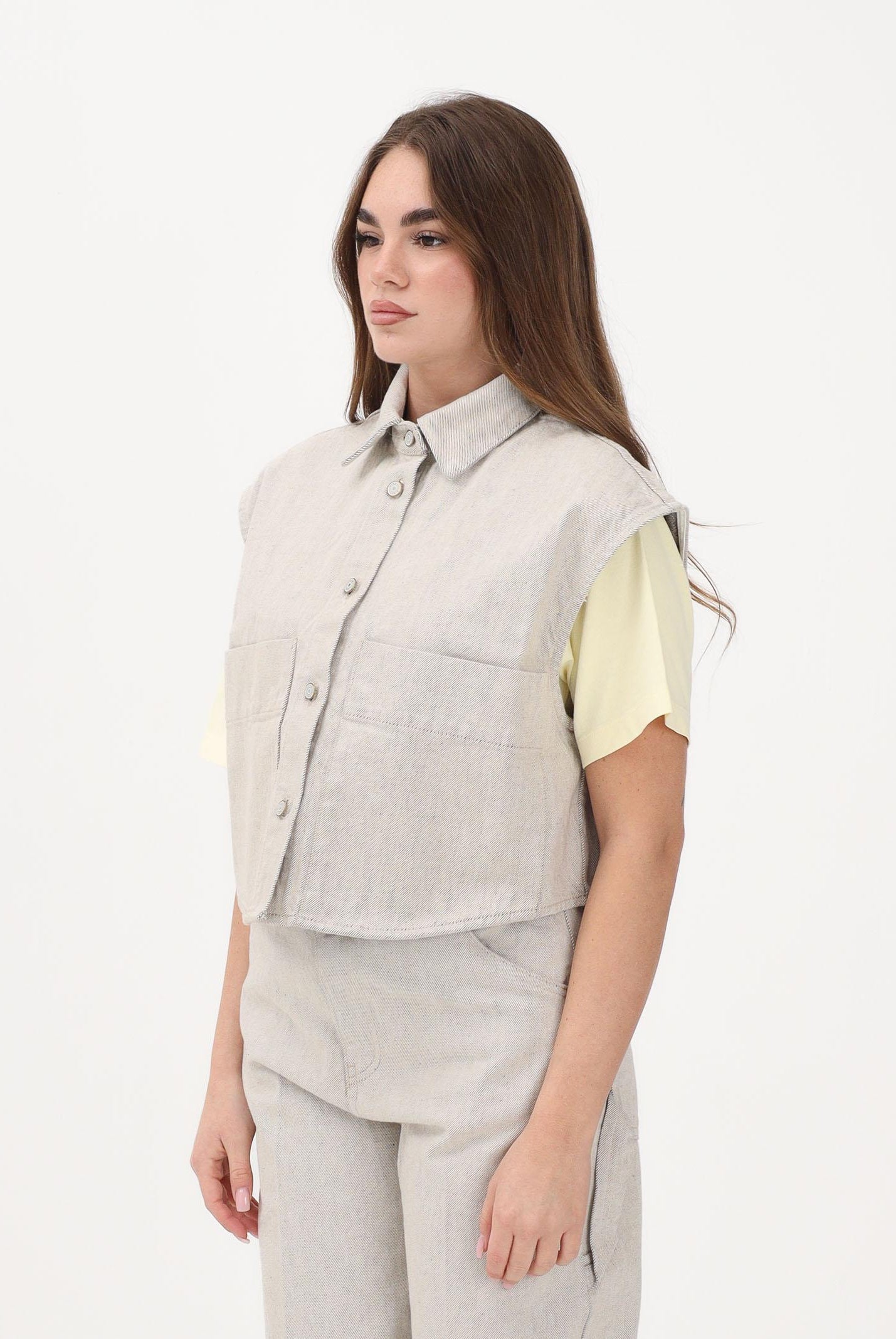 VICOLO Gilet in denim sabbia da donna DAB5075 ABU06 VICOLO