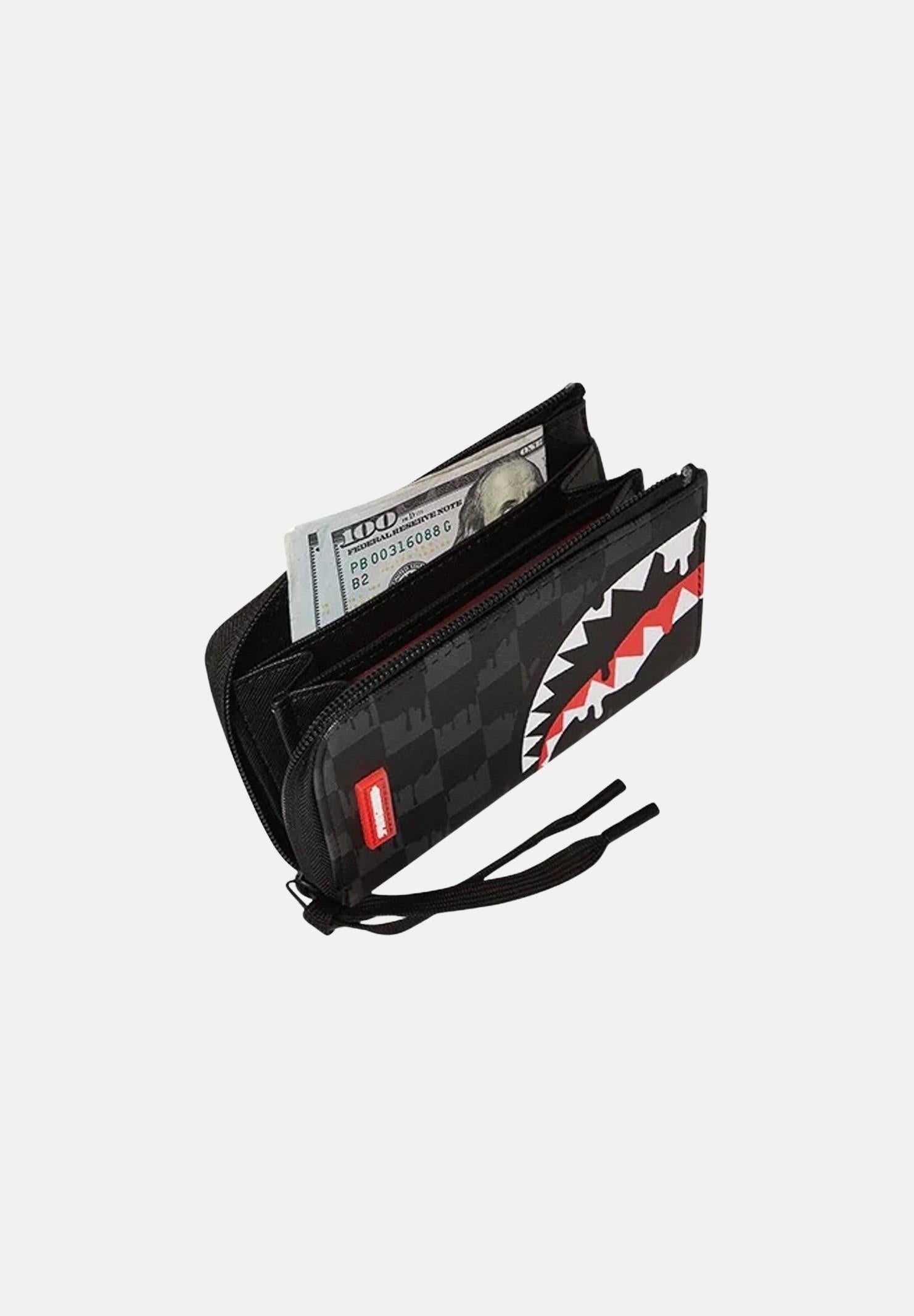 SPRAYGROUND Portafogli Dripping Sharks In Paris nero per uomo e donna 910W7970NSZ SPRAYGROUND