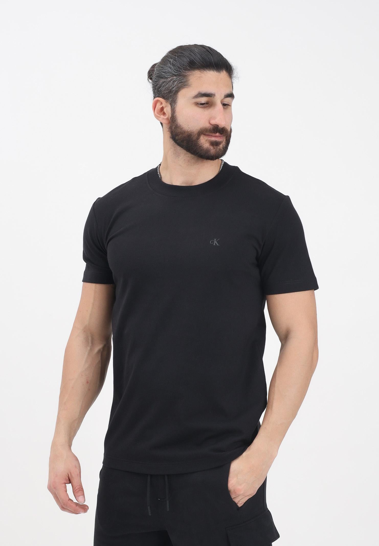 CALVIN KLEIN JEANS T-shirt a manica corta nera da uomo con stampa logo J30J326683 BEH CALVIN KLEIN JEANS