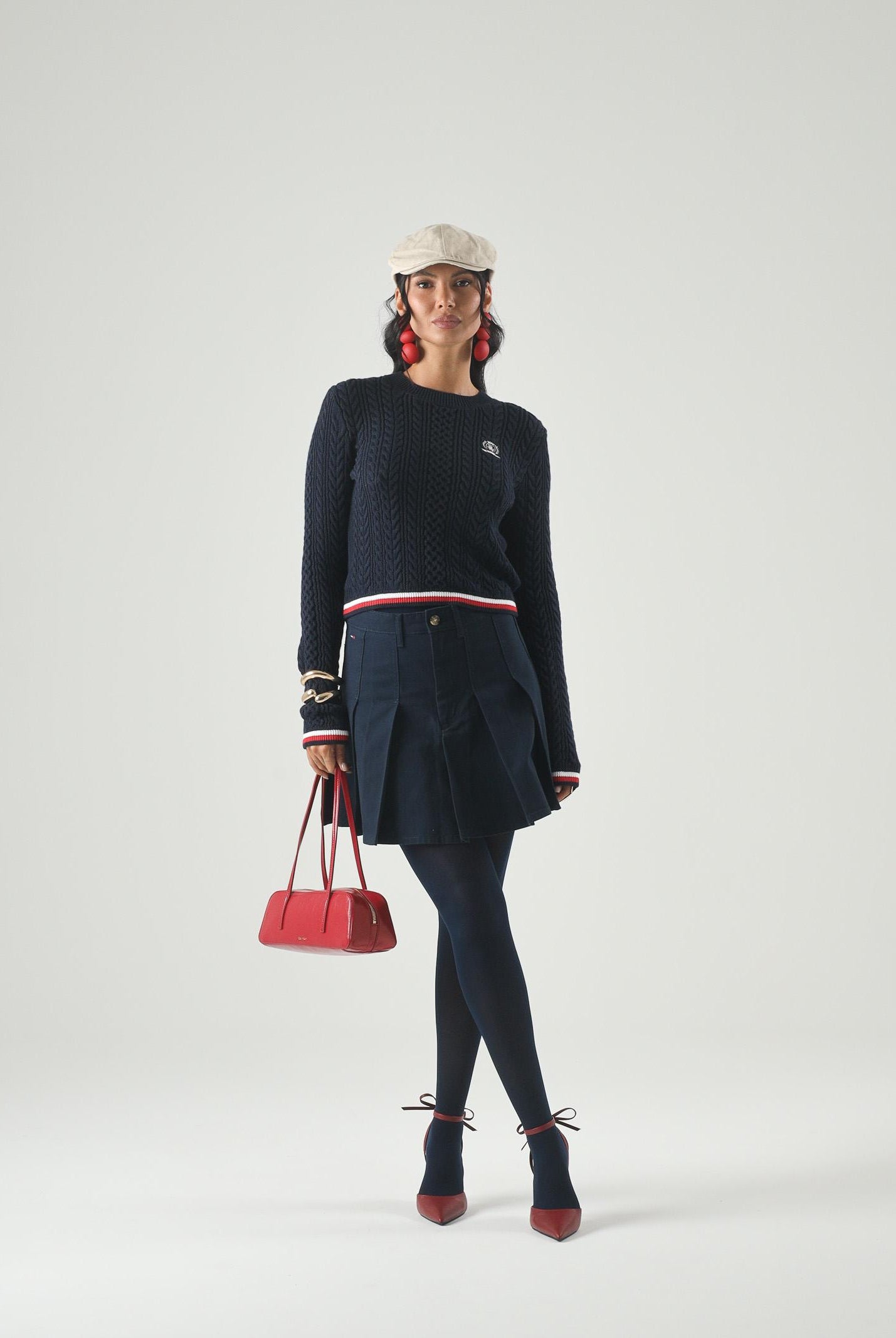 TOMMY JEANS pullover girocollo TJW RWB Tipping Sweater Dark Night Navy blu navy donna. DW0DW22933 C1G TOMMY JEANS