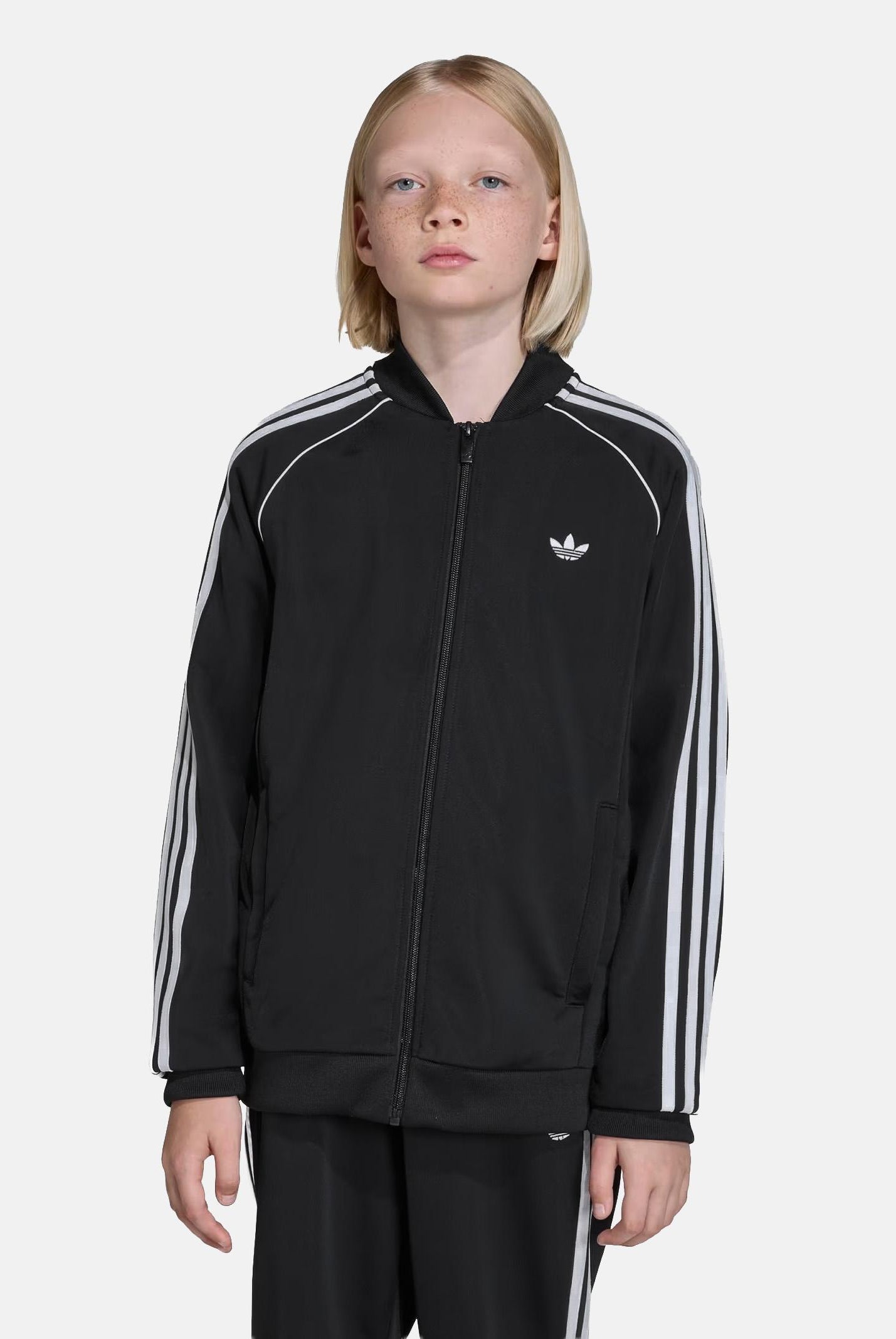 ADIDAS ORIGINALS Felpa con zip SST nera per bambino e bambina KE2856 . ADIDAS ORIGINALS