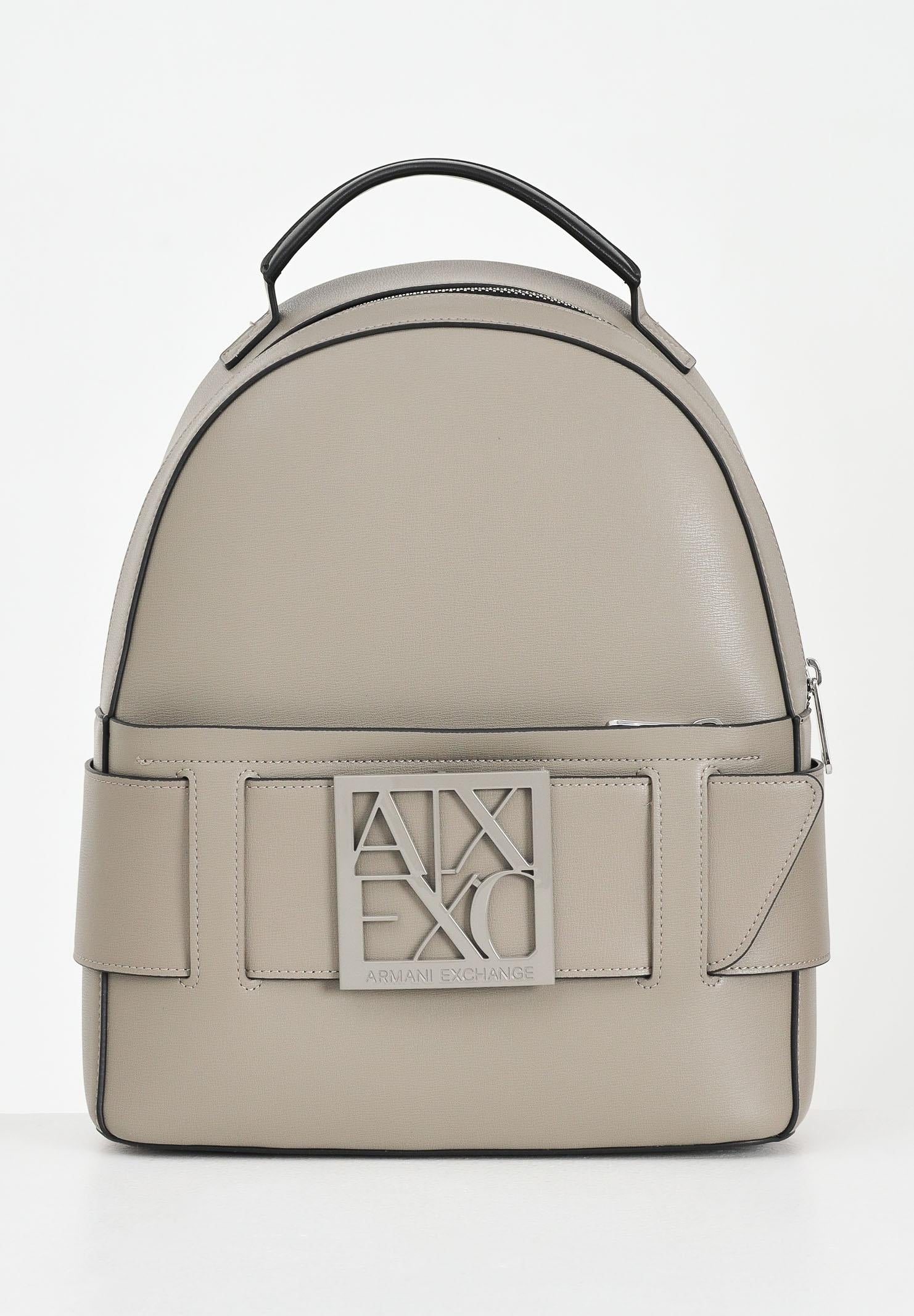 ARMANI EXCHANGE Zaino color fango da donna con placca logo XW001204AF13672 U6242 ARMANI EXCHANGE