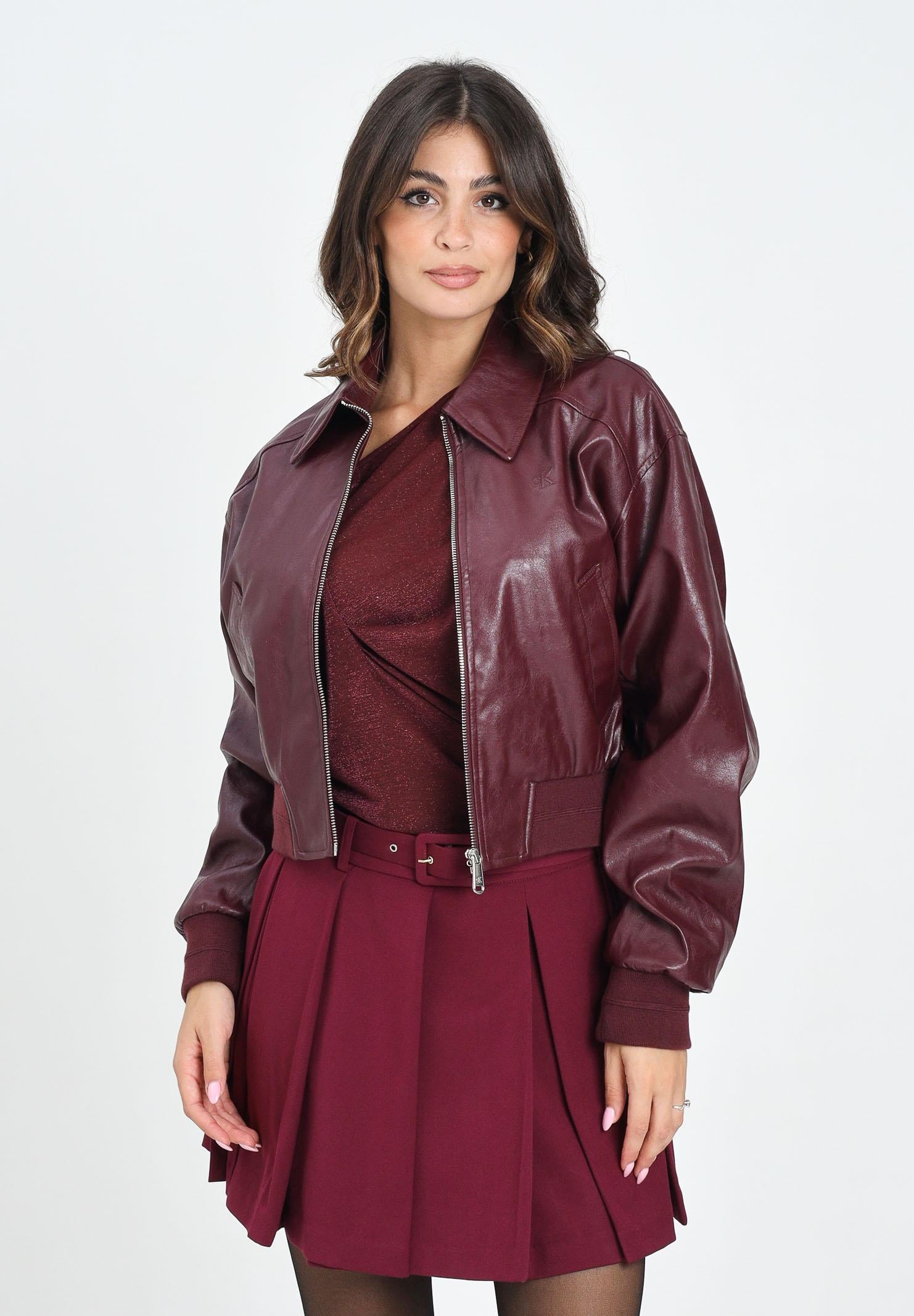 CALVIN KLEIN JEANS Bomber bordeaux da donna LV047C518GVLP CALVIN KLEIN JEANS