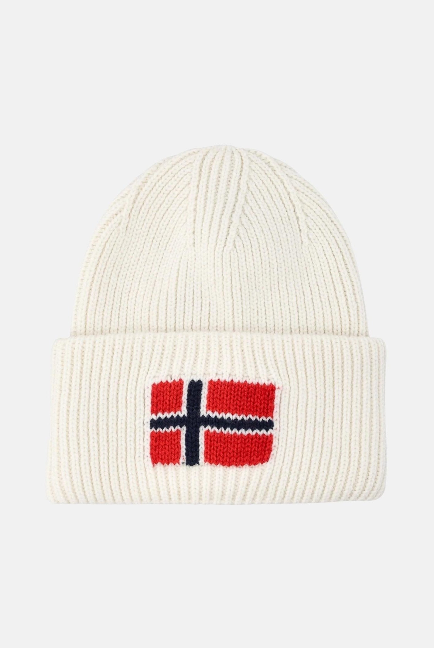 NAPAPIJRI Berretto di lana panna per uomo e donna con logo NP0A893PN1J1 NAPAPIJRI