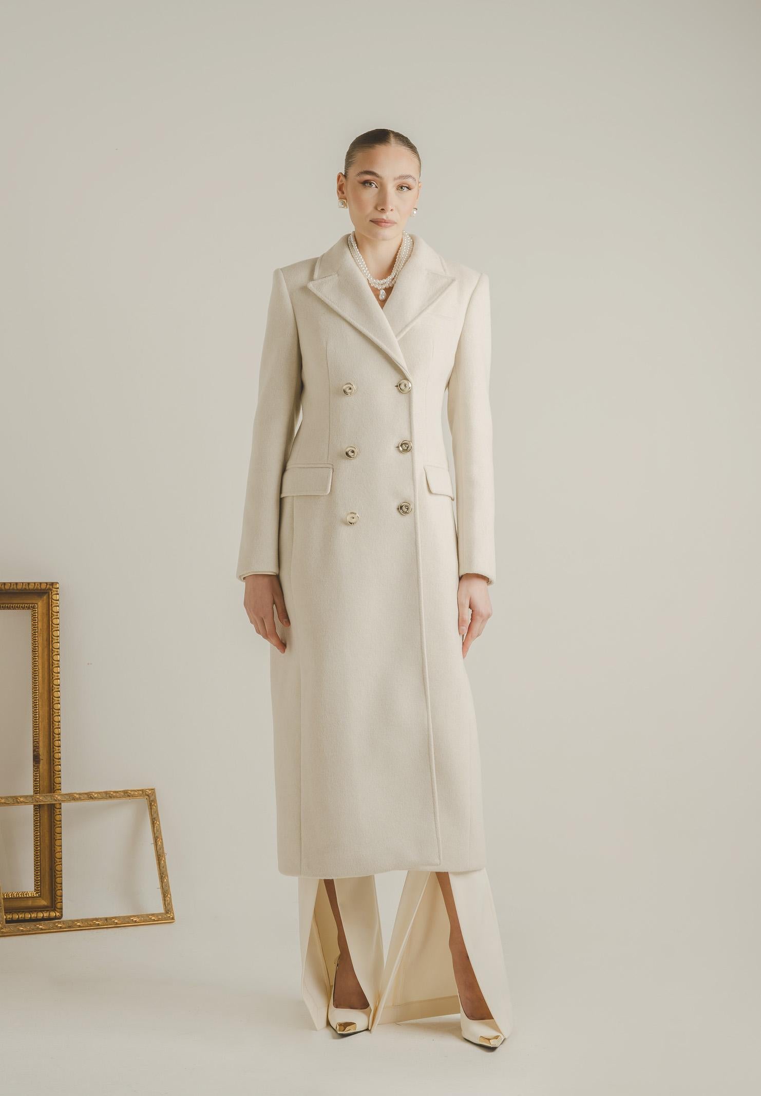 SANTAS Cappotto lungo ÉCLIPSE panna da donna PV2623 PA SANTAS