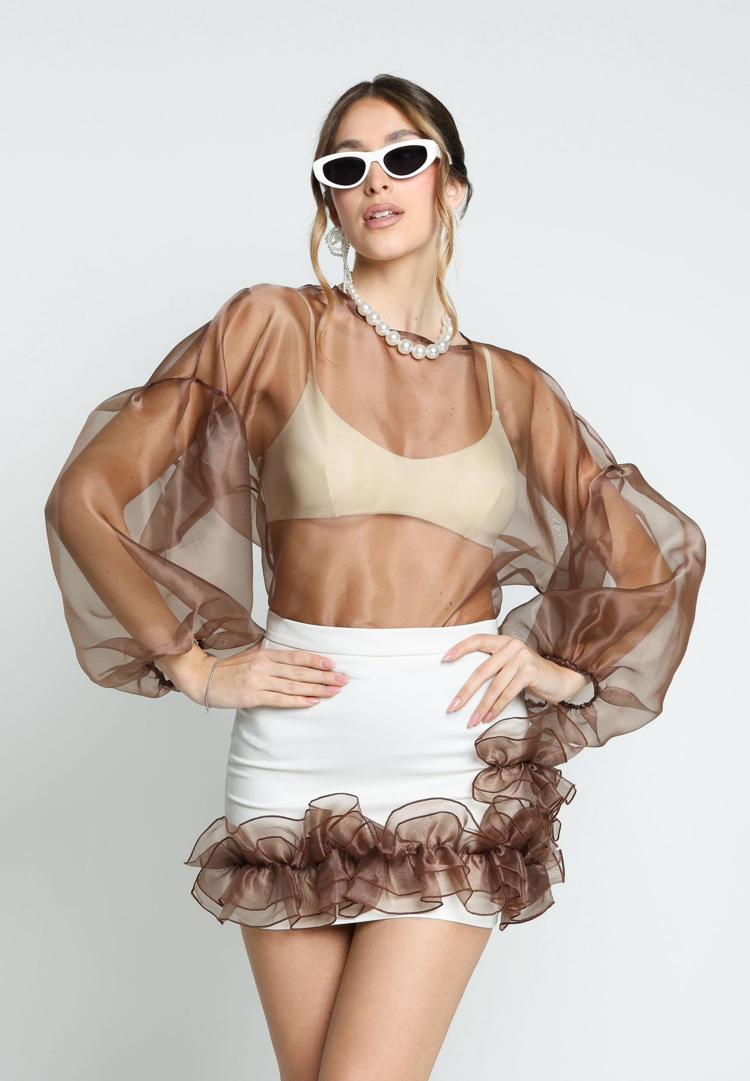 SANTAS Blusa LEMON PIE marrone da donna PV25015 MARRONE SANTAS