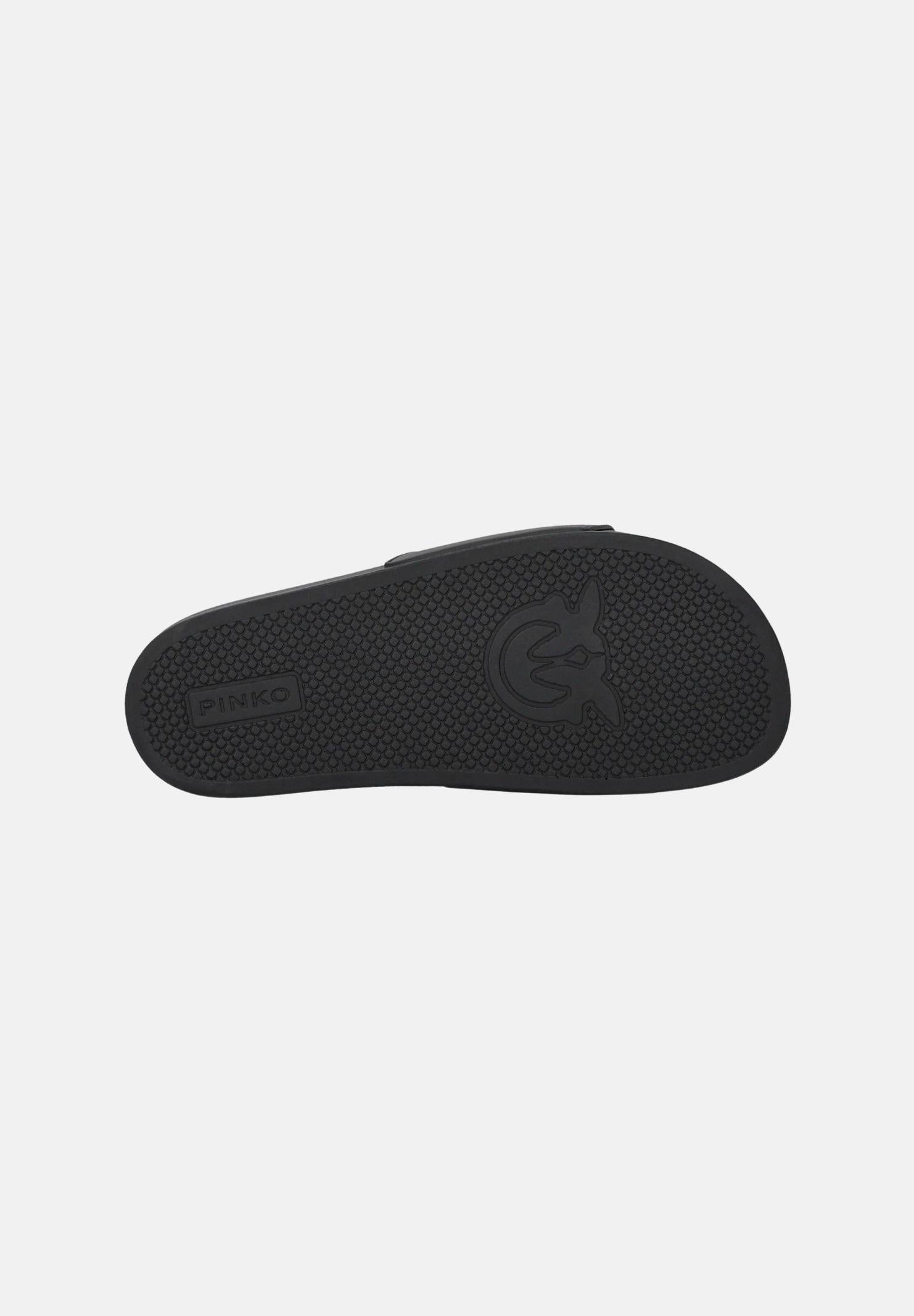 PINKO Ciabatte nere da donna con maxi logo Love Birds SS0093E027Z99 Z99 PINKO