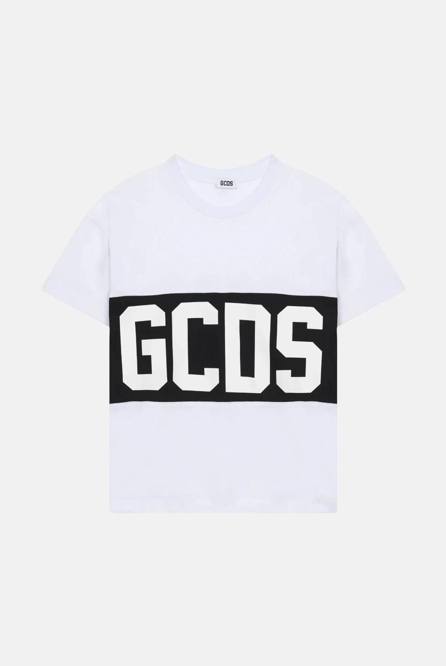 GCDS T-shirt a manica corta bianco per bambino e bambina con stampa logo GCDS Z0UKQC585J105 157B GCDS
