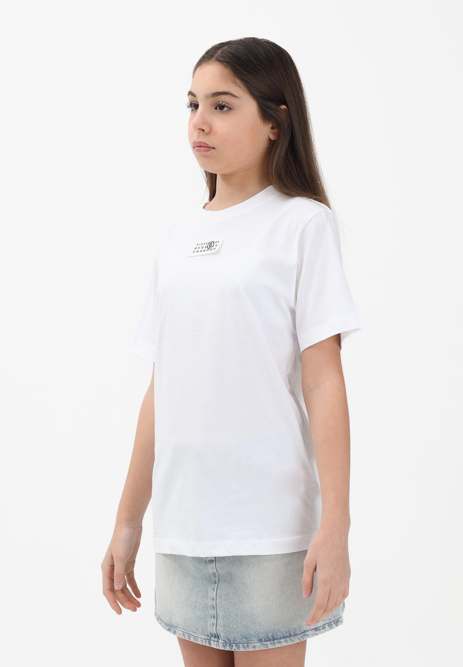MAISON MARGIELA T-shirt a manica corta bianca per donna, ragazzi e bambini con logo M61022MM04I M6100 MAISON MARGIELA