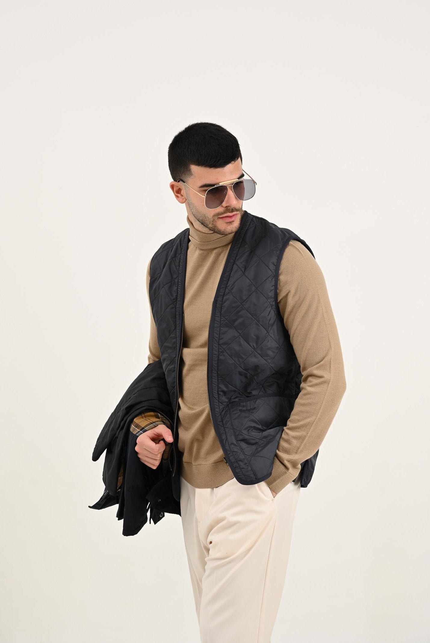 BARBOUR Smanicato Polarquilt blu da uomo da abbinare alla giacca Ashby 252MMLI0002 NY91 BARBOUR