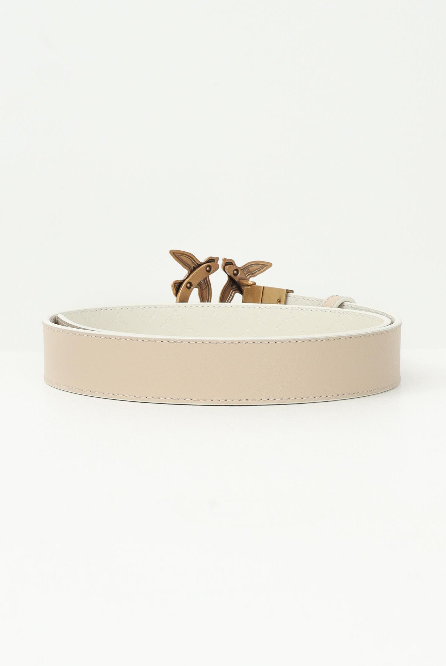 Cintura double face panna e beige da donna con fibbia Love Birds 100125A1Z6 CCOQ PINKO