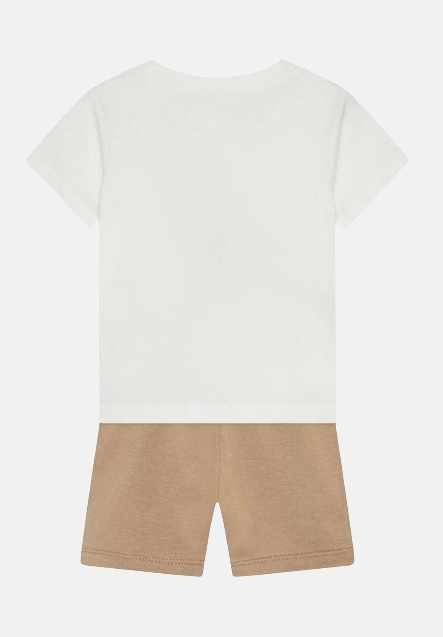 JORDAN Completino sportivo bianco e beige per bambino e bambina con stampa logo 85C138 J34 JORDAN