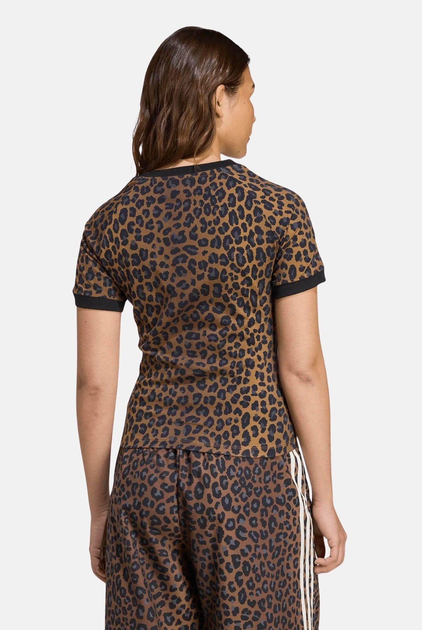 ADIDAS ORIGINALS T-shirt a manica corta Leopard Cali beige da donna JW7304 . ADIDAS ORIGINALS