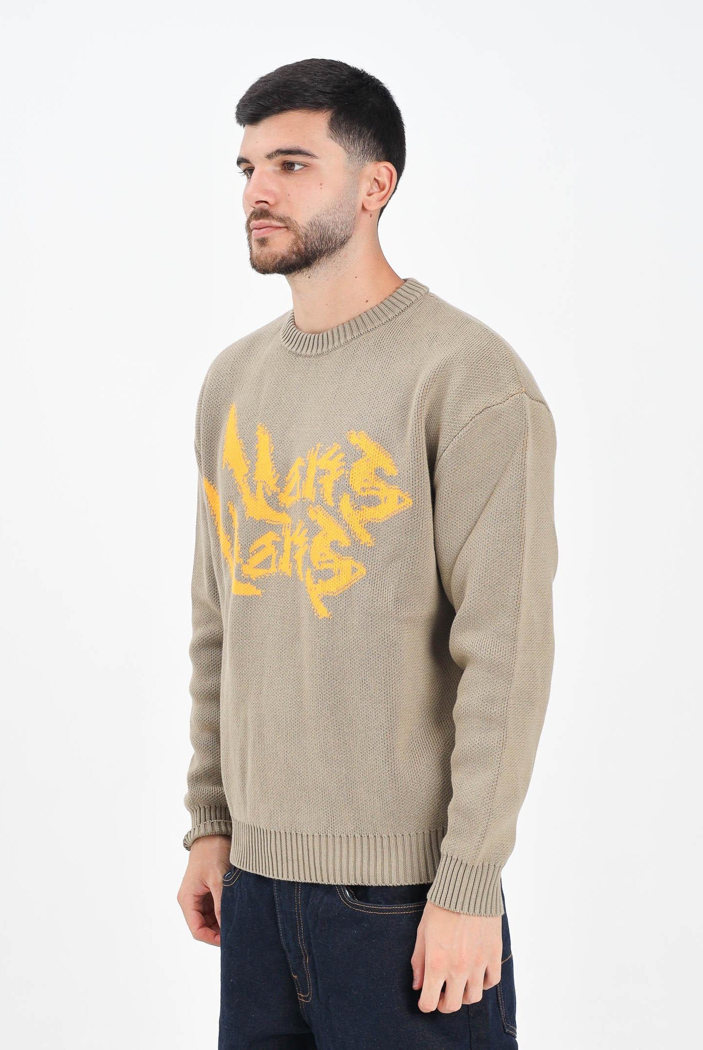 VANS Maglioncino girocollo Raw Instinct Mirror beige da uomo VN000R92EMF1 . VANS