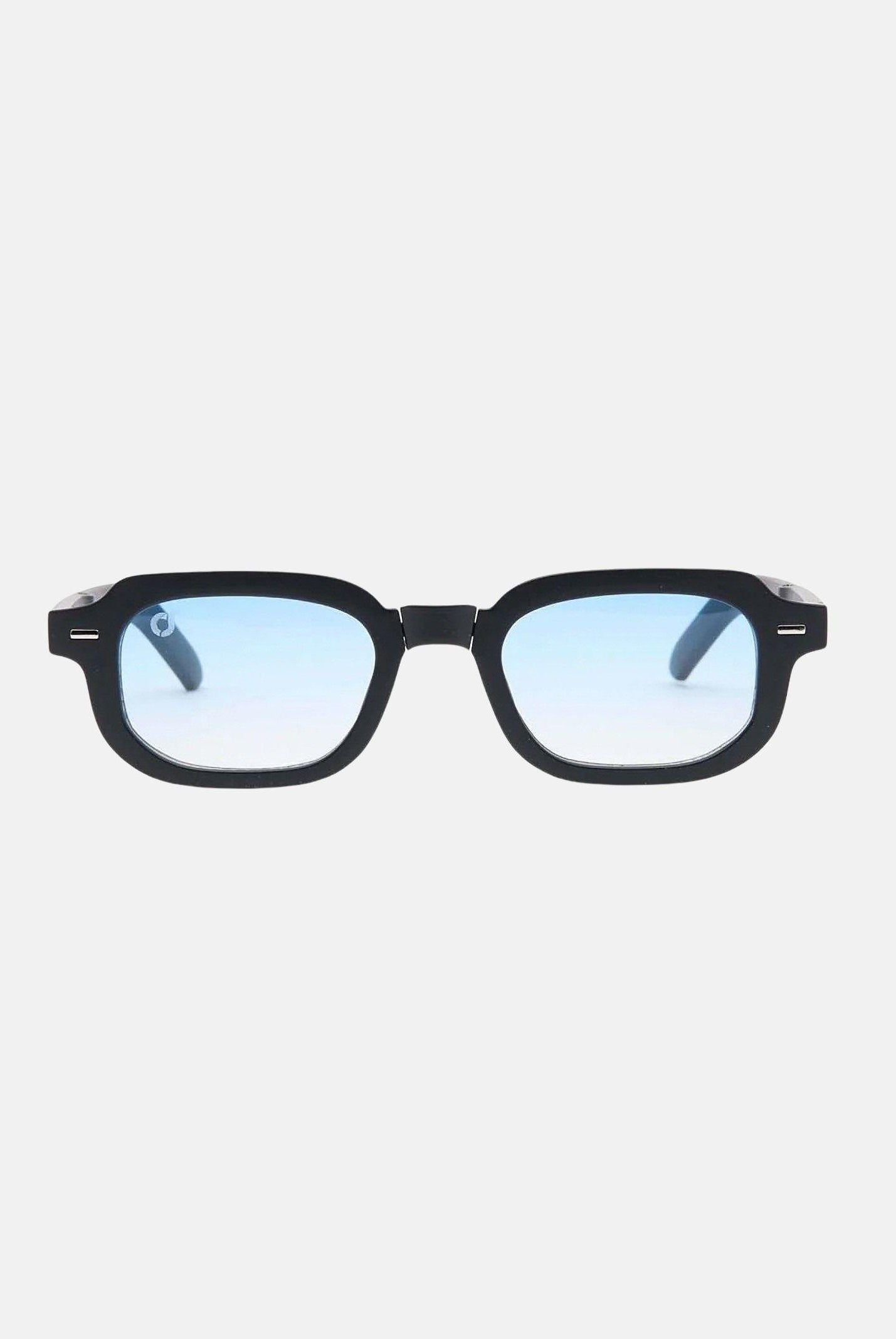 OS SUNGLASSES Occhiali da sole Ibiza pieghevoli con montatura nera e lenti blu, uomo donna. OS2067 C02 OS SUNGLASSES