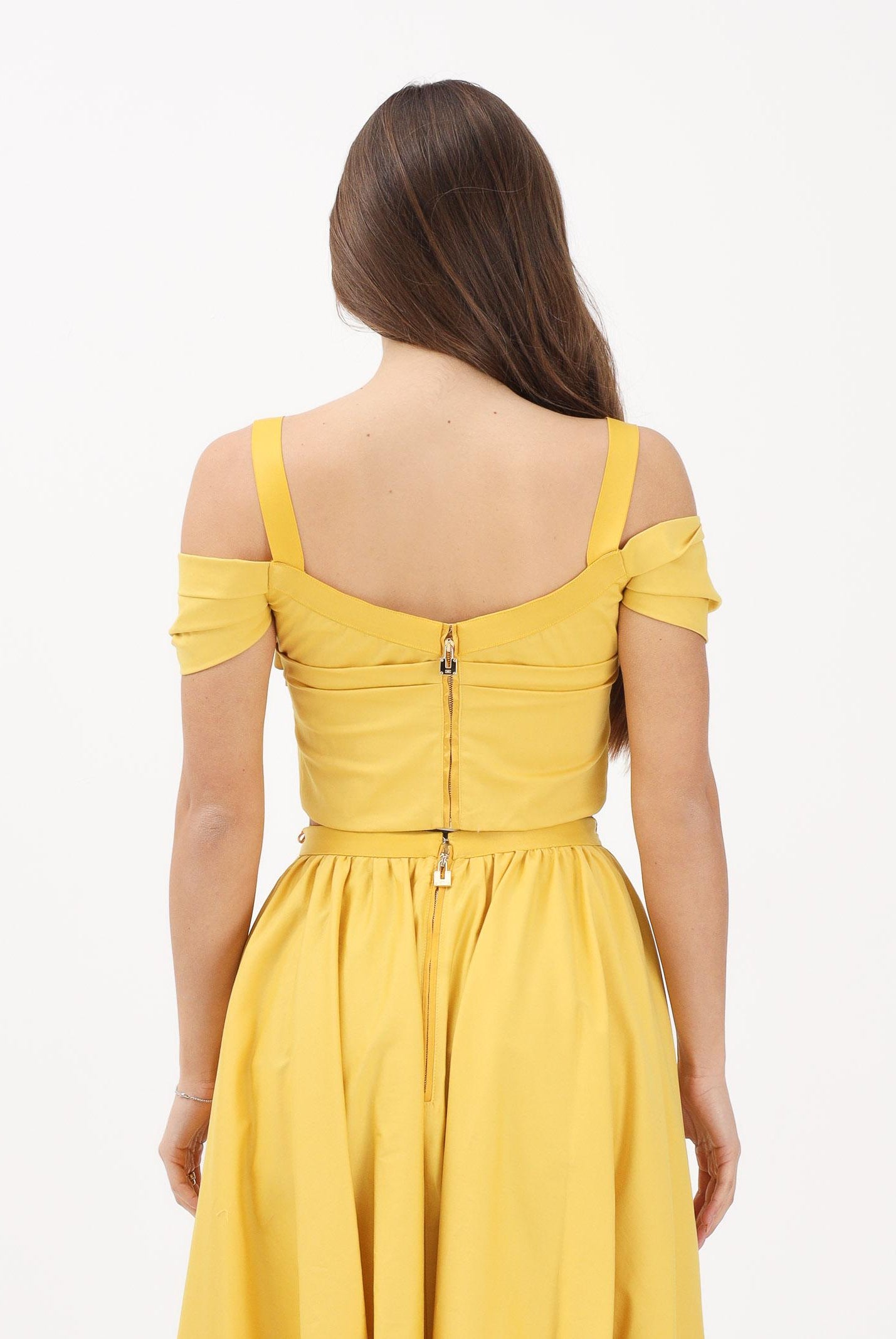 ELISABETTA FRANCHI Top giallo da donna con collana TO04861E2 EV4 ELISABETTA FRANCHI