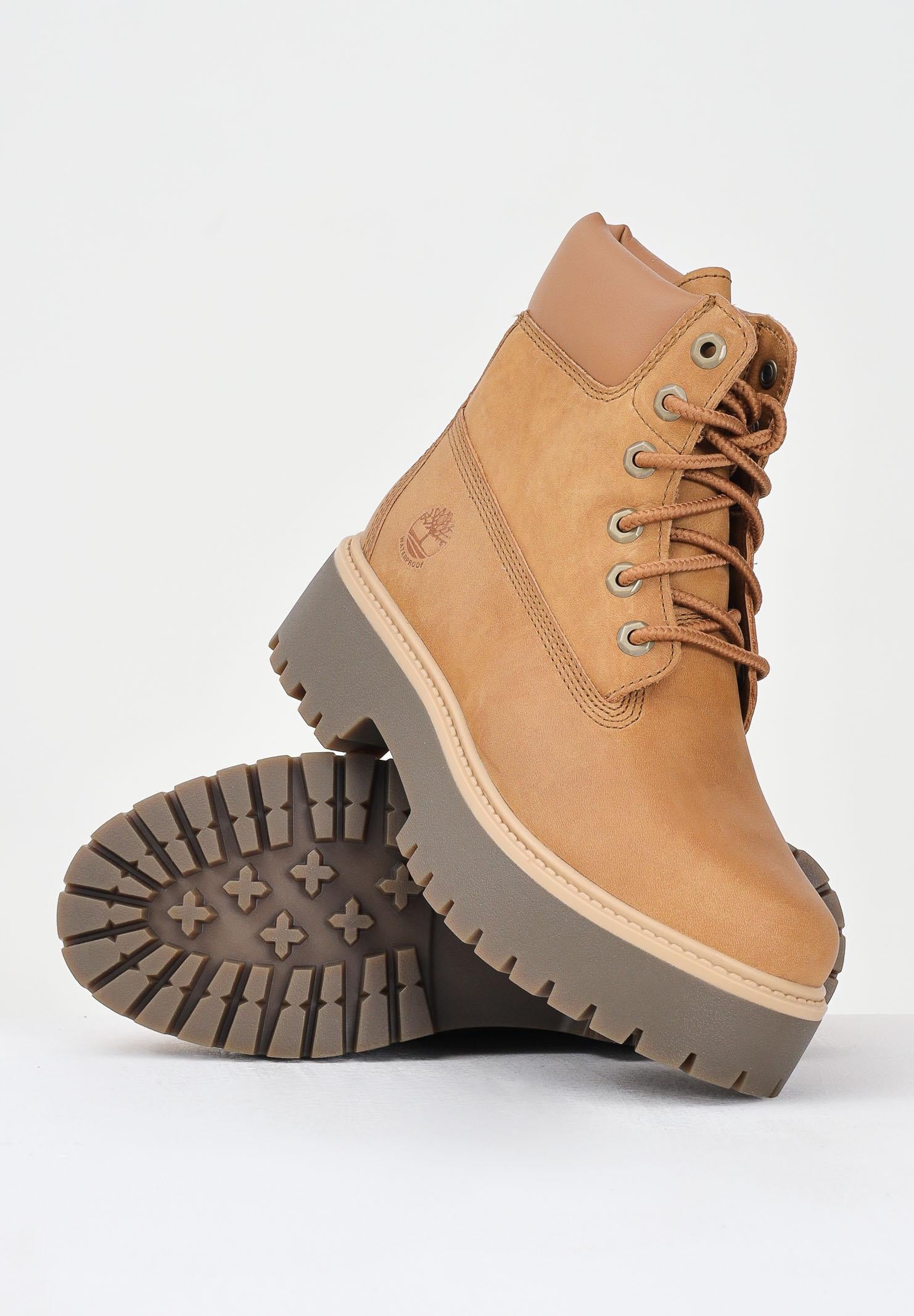 TIMBERLAND Anfibi con Plateau Stone Street 6-Inch beige da donna TB0A2H3CEN11 TIMBERLAND