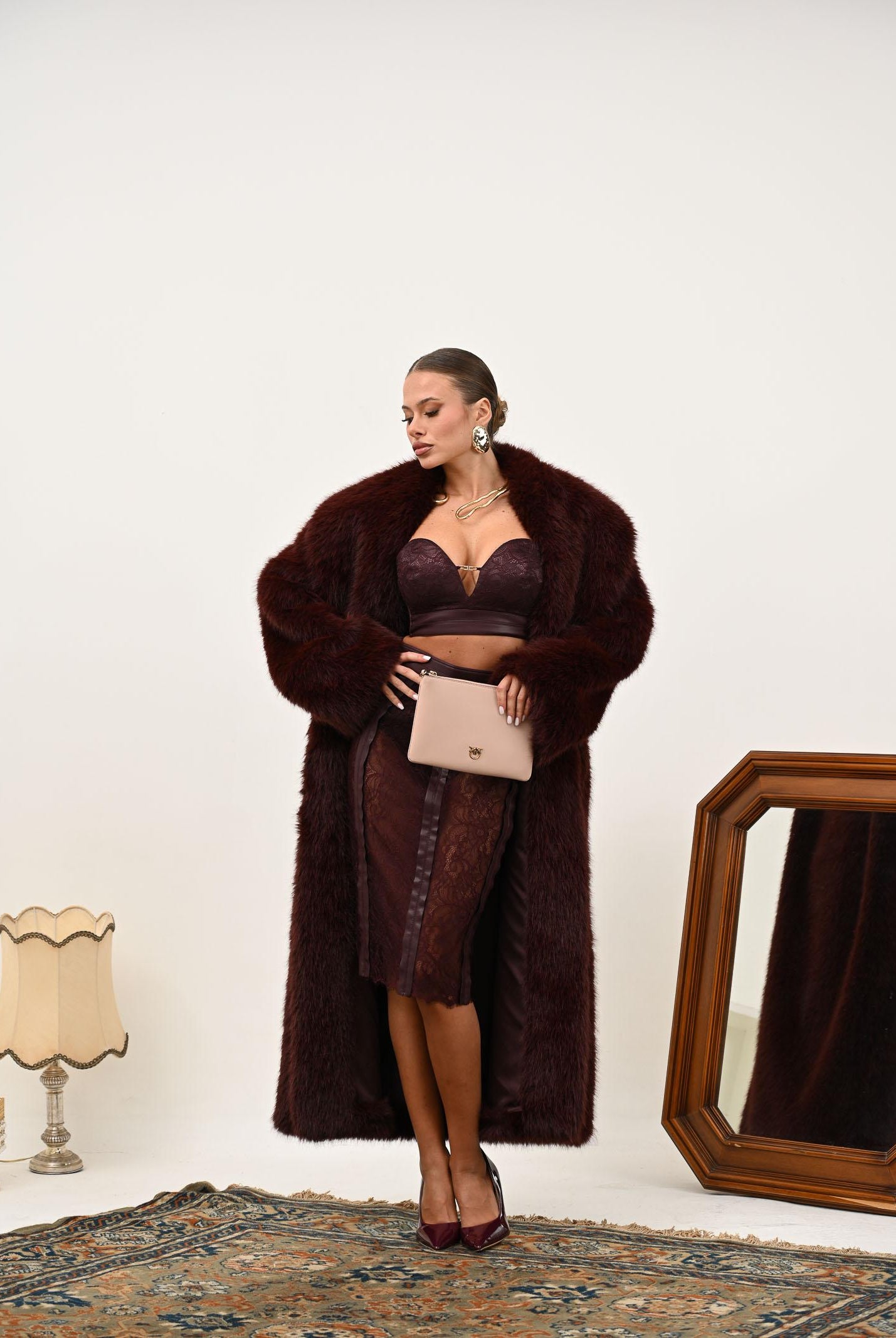 PINKO Pochette Classic Flat Love Bag Simply rosa da donna 100455A0F1 O81Q PINKO