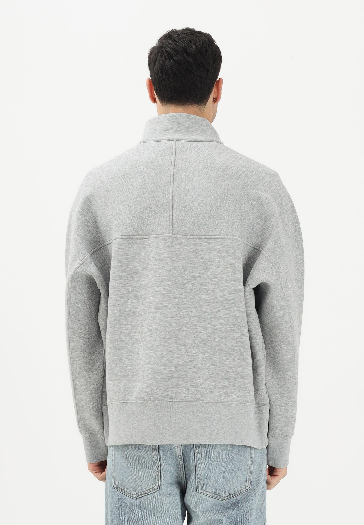 CALVIN KLEIN JEANS Felpa a mezza zip grigia da uomo con logo LV04RE221GP79 . CALVIN KLEIN JEANS