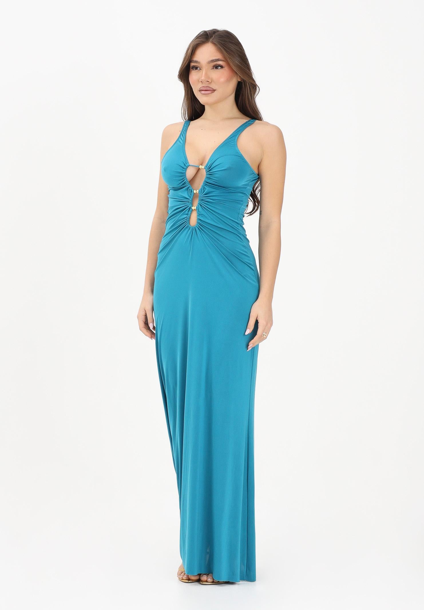 ME FUI Abito lungo turchese da donna MF26-SW0126PT . ME FUI