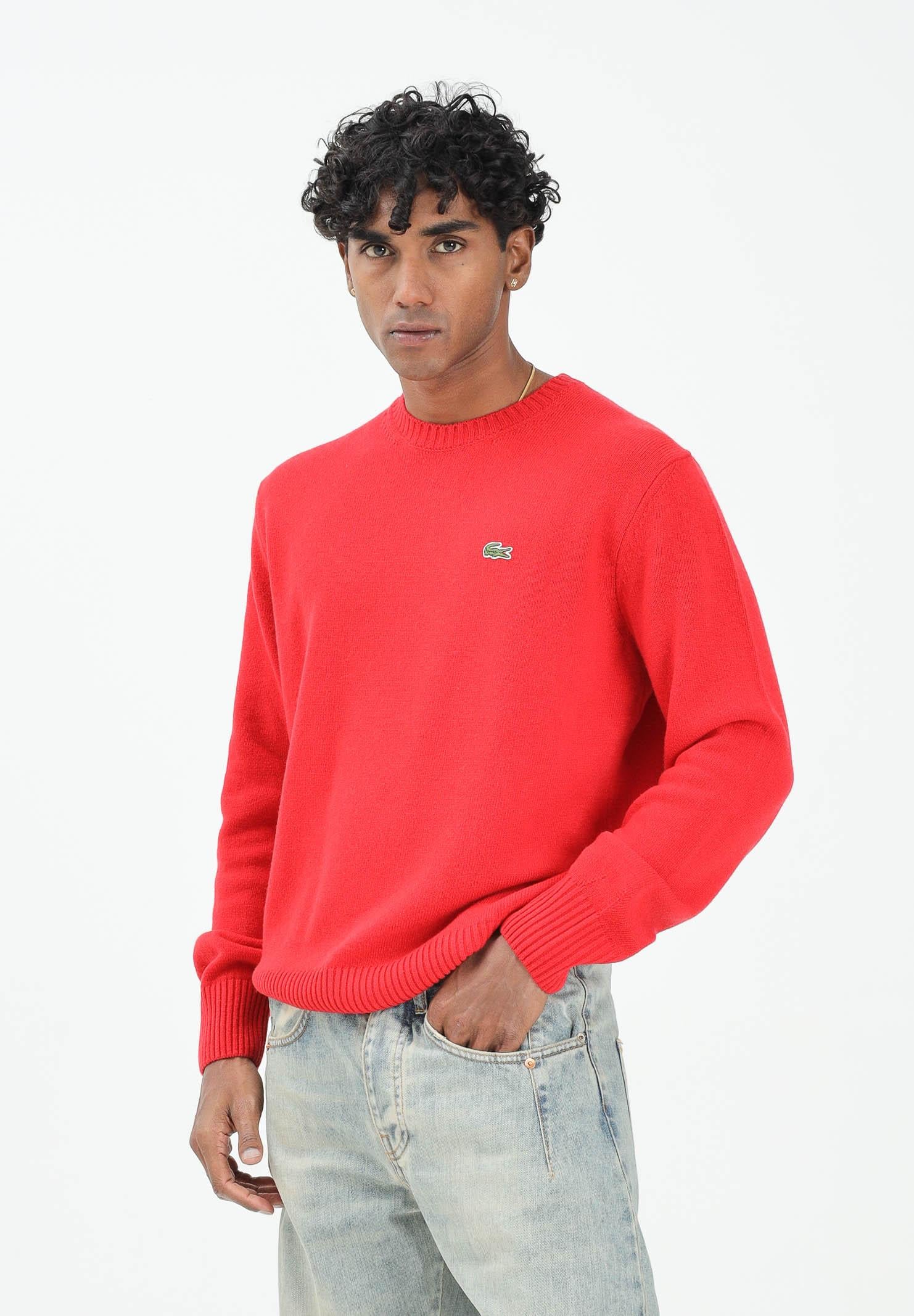 LACOSTE Maglioncino girocollo rosso da uomo AH2916 240 LACOSTE