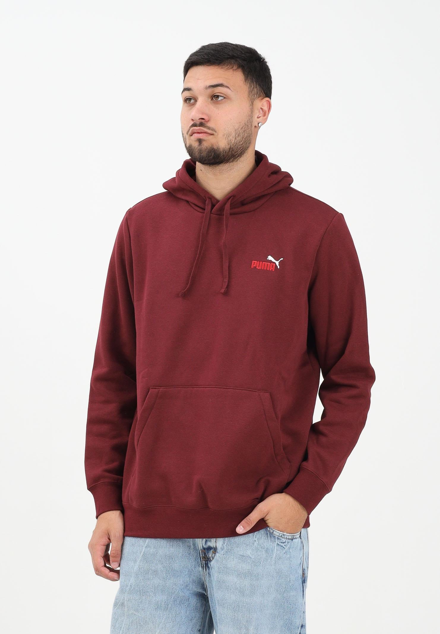 PUMA Felpa con cappuccio Essentials bordeaux da uomo 684718 96 PUMA