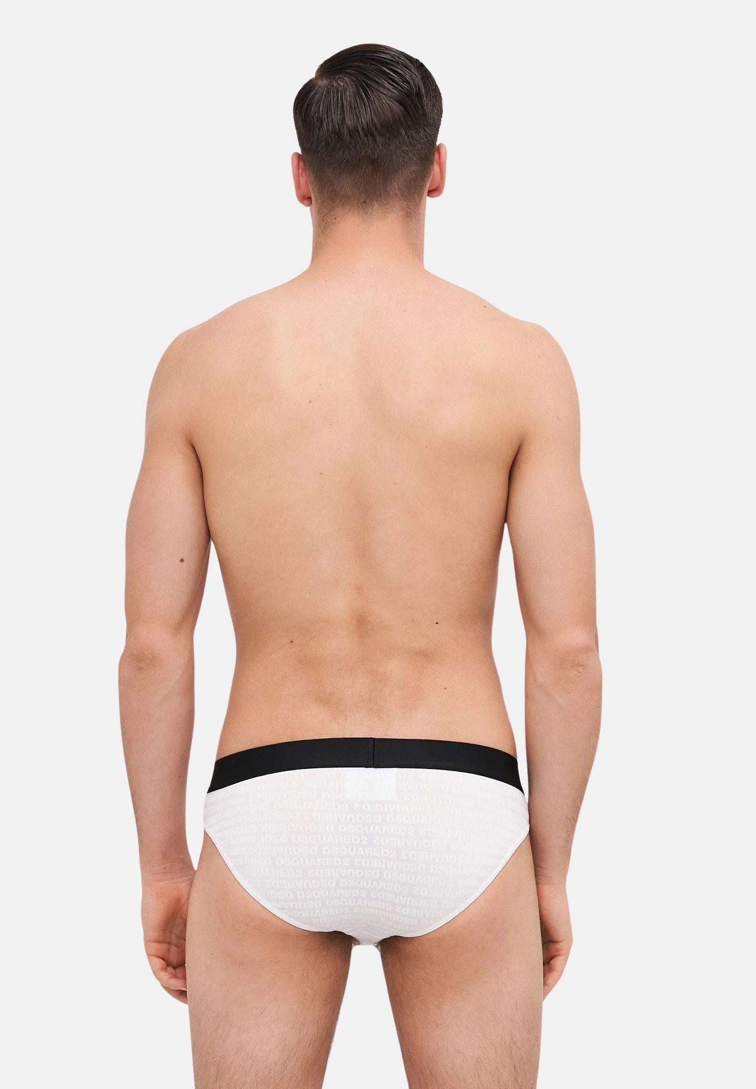 DSQUARED2 Slip bianco da uomo con micro-logo D9H136050S 100 DSQUARED2