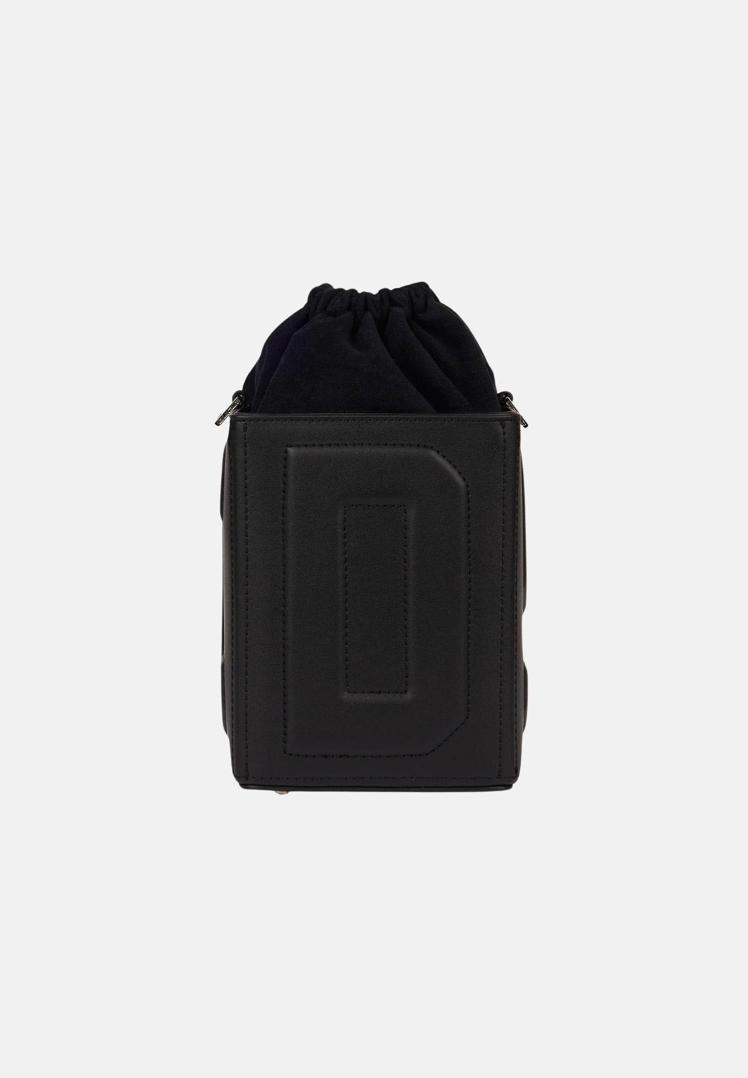 GCDS Borsa a mano nera da donna con logo GCDS in rilievo 3D GCDSD001 99 GCDS