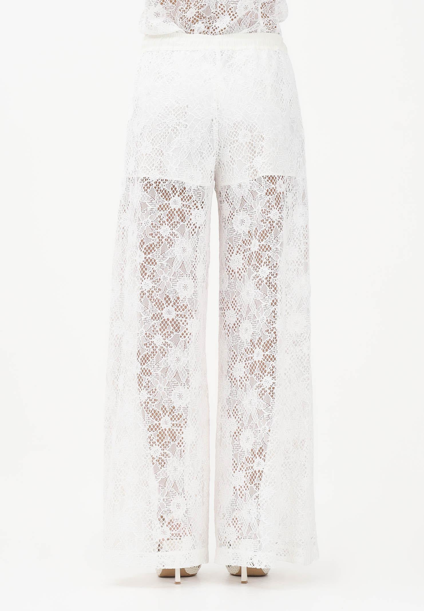 PINKO Pantalone LAURIE bianco da donna in pizzo rebrodé floreale<BR/> 106662A381 Z05 PINKO