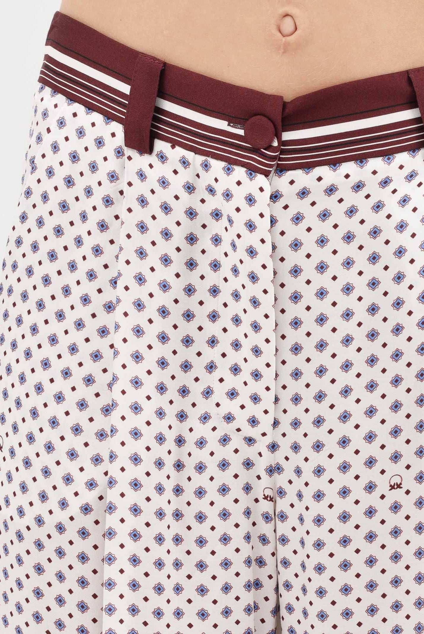 PINKO Pantalone elegante RUTH bianco da donna con motivo cravatteria 106203A31K BBA PINKO