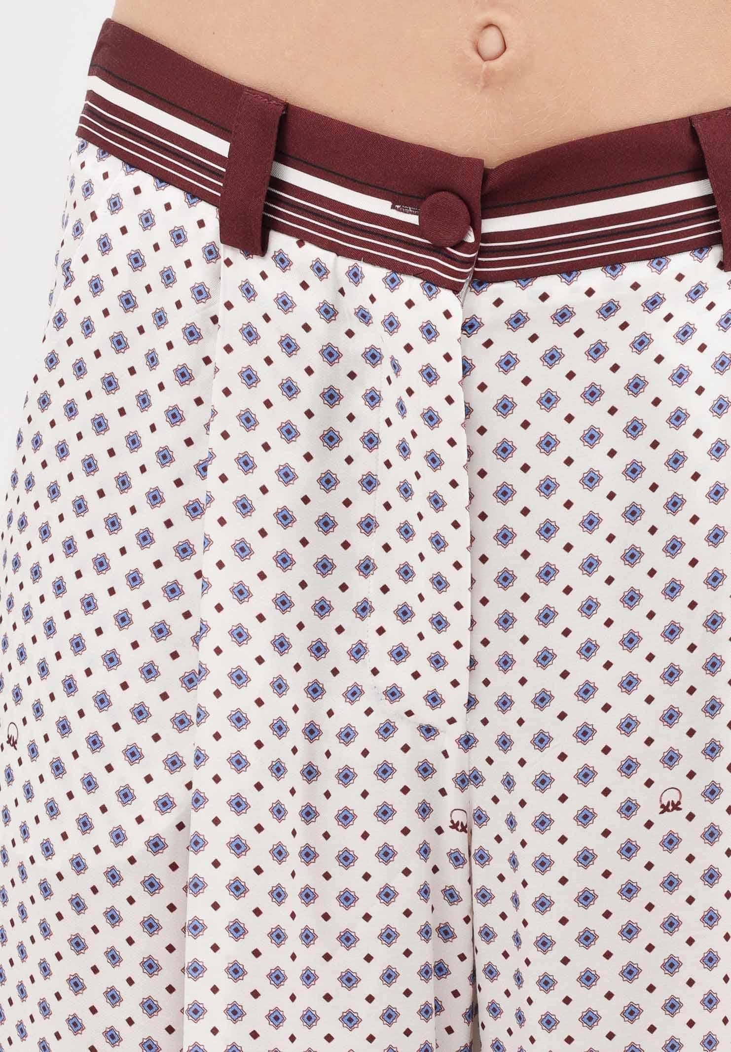 PINKO Pantalone elegante RUTH bianco da donna con motivo cravatteria 106203A31K BBA PINKO