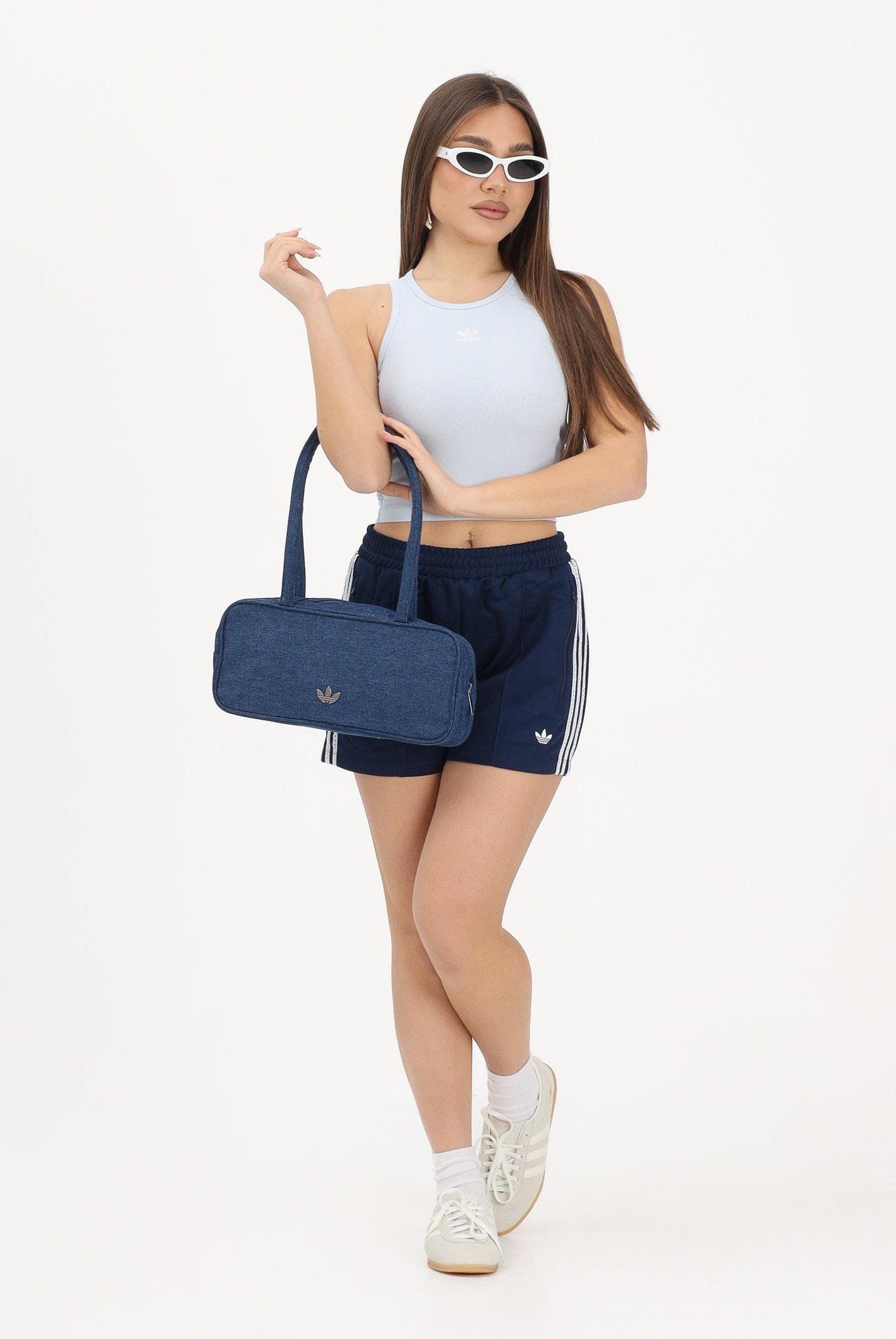 ADIDAS ORIGINALS Shorts sportivo SUMMER GLOW blu da donna KY3168 . ADIDAS ORIGINALS