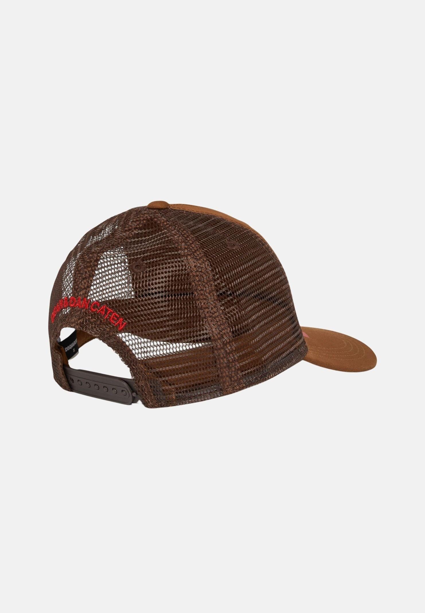 DSQUARED2 Cappello con visiera cammello per uomo e donna con logo e toppe DQ3252D00YT DQ730 DSQUARED2