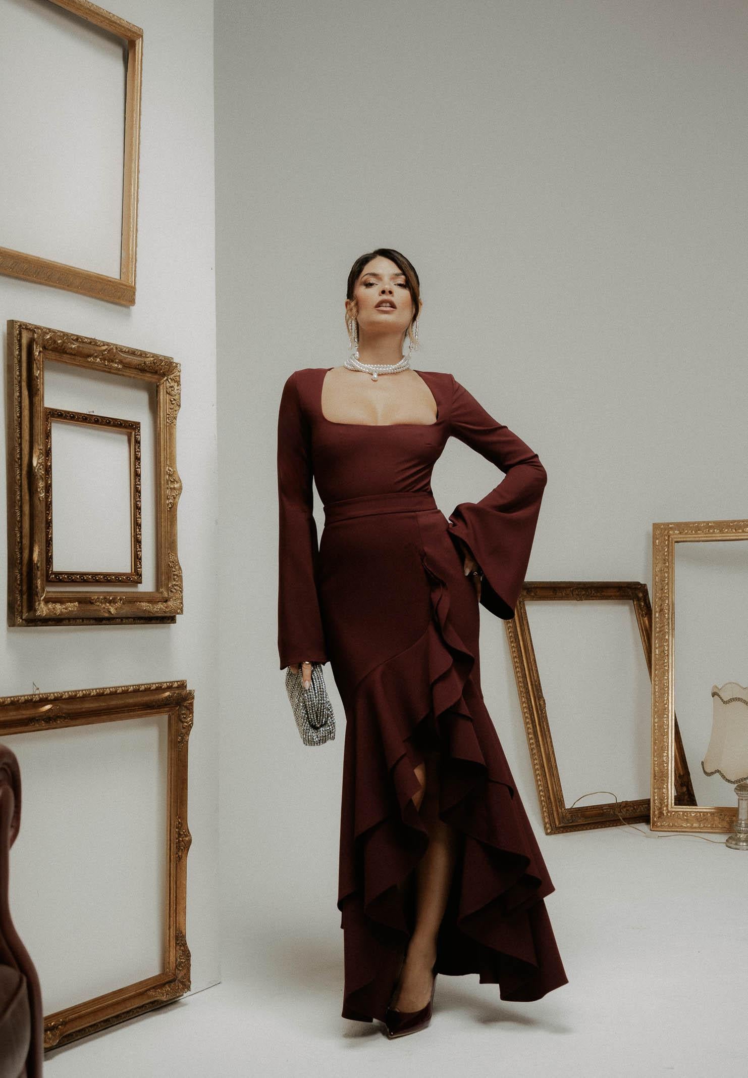 SANTAS Body manica lunga FIERTÉ prugna da donna PV2607 PR SANTAS