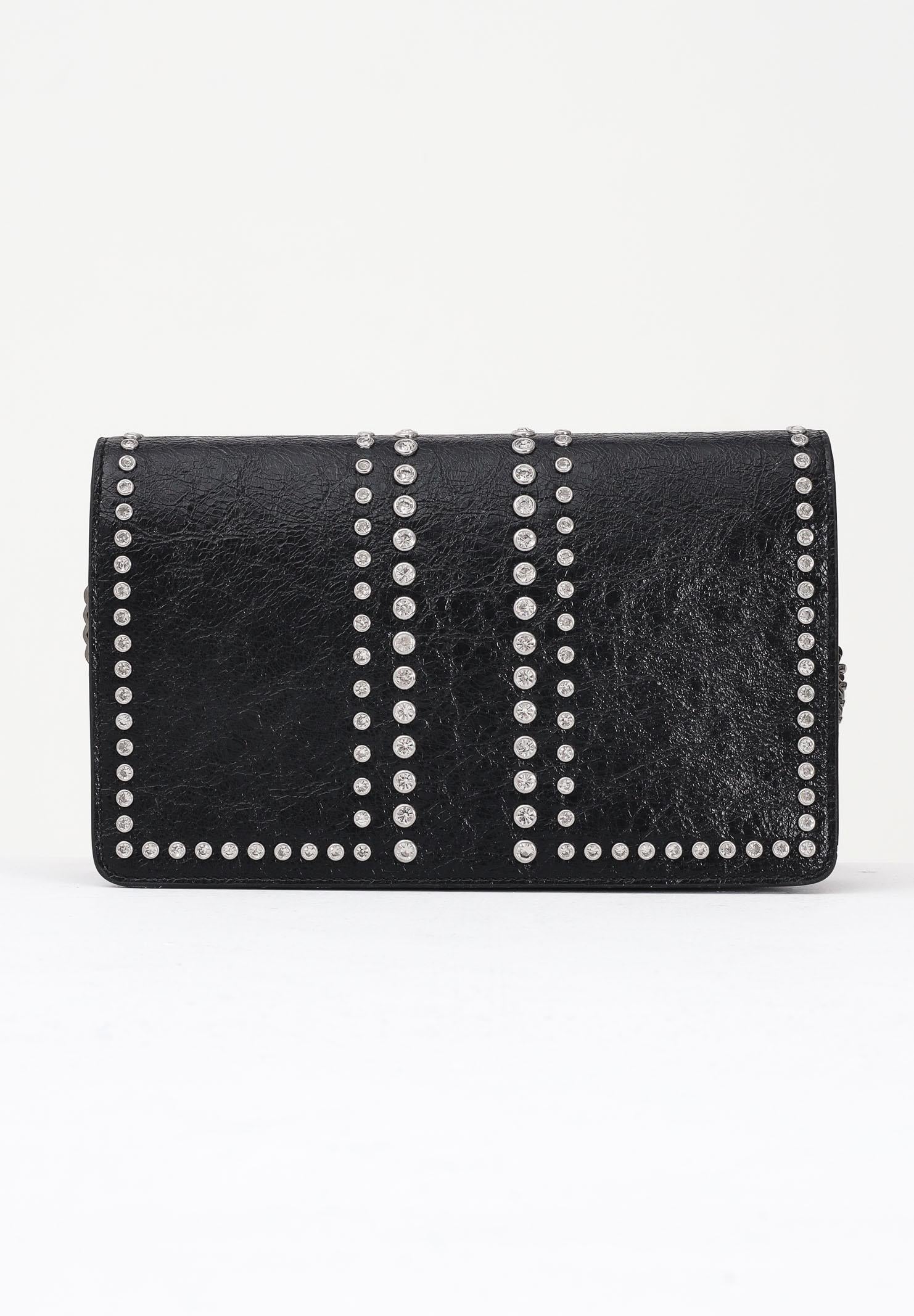 RICHMOND Borsa a tracolla nera da donna con borchie e logo RWA25234BO BL RICHMOND