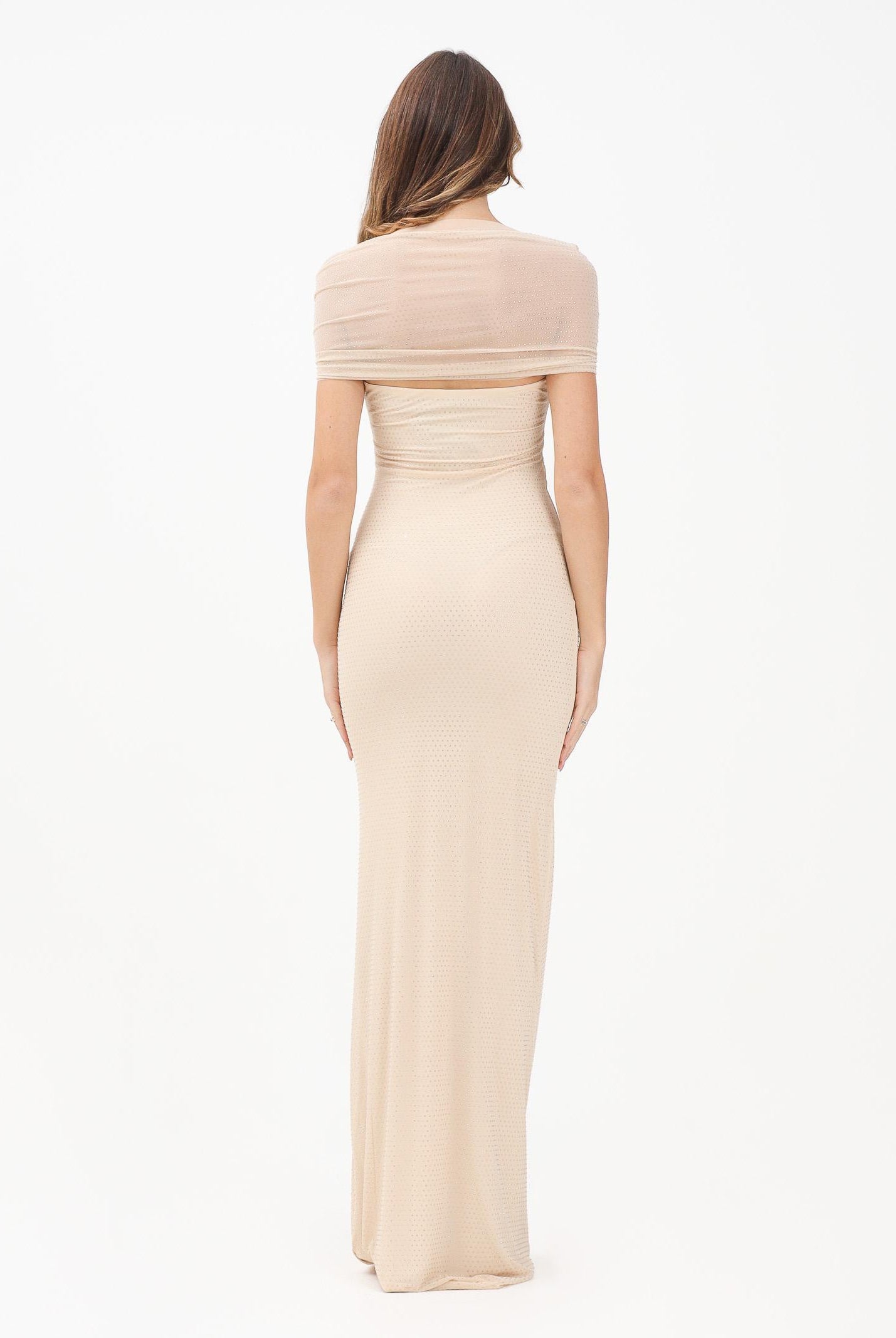 ALMA SANCHEZ Abito lungo Acati burro da donna con strass AS2526009RT 059 ALMA SANCHEZ