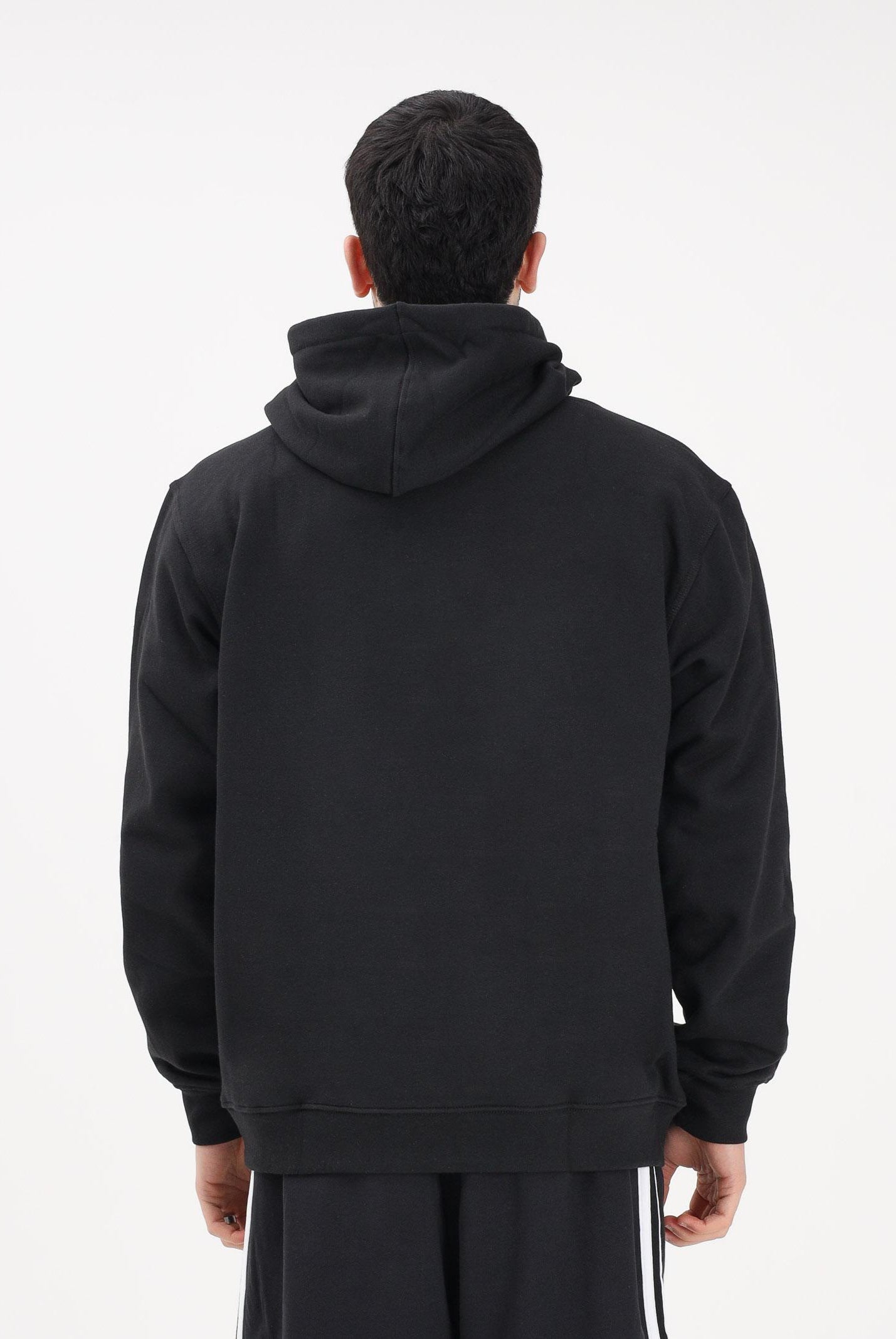 ADIDAS ORIGINALS Felpa con cappuccio Trefoil Essentials Loose nera da uomo JV6056 . ADIDAS ORIGINALS