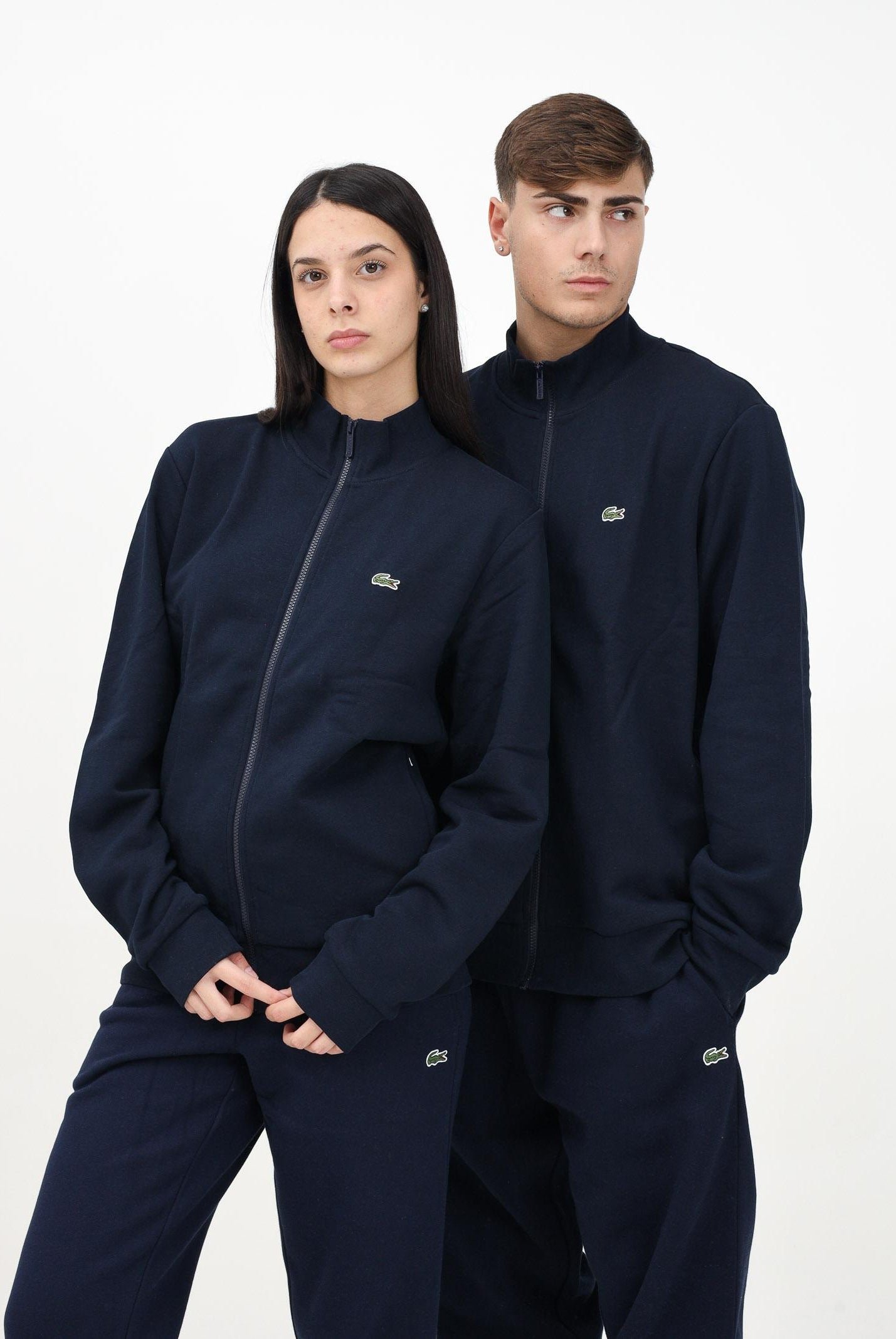 LACOSTE Felpa con zip blu per uomo e donna SH9622 166 LACOSTE