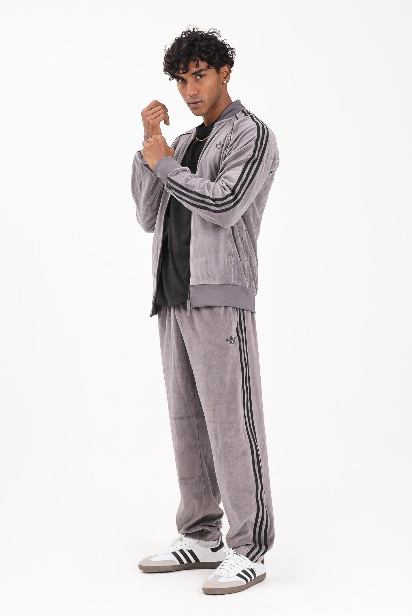 ADIDAS ORIGINALS Pantalone sportivo in velluto SST Adicolor grigio da uomo JX1557 ADIDAS ORIGINALS