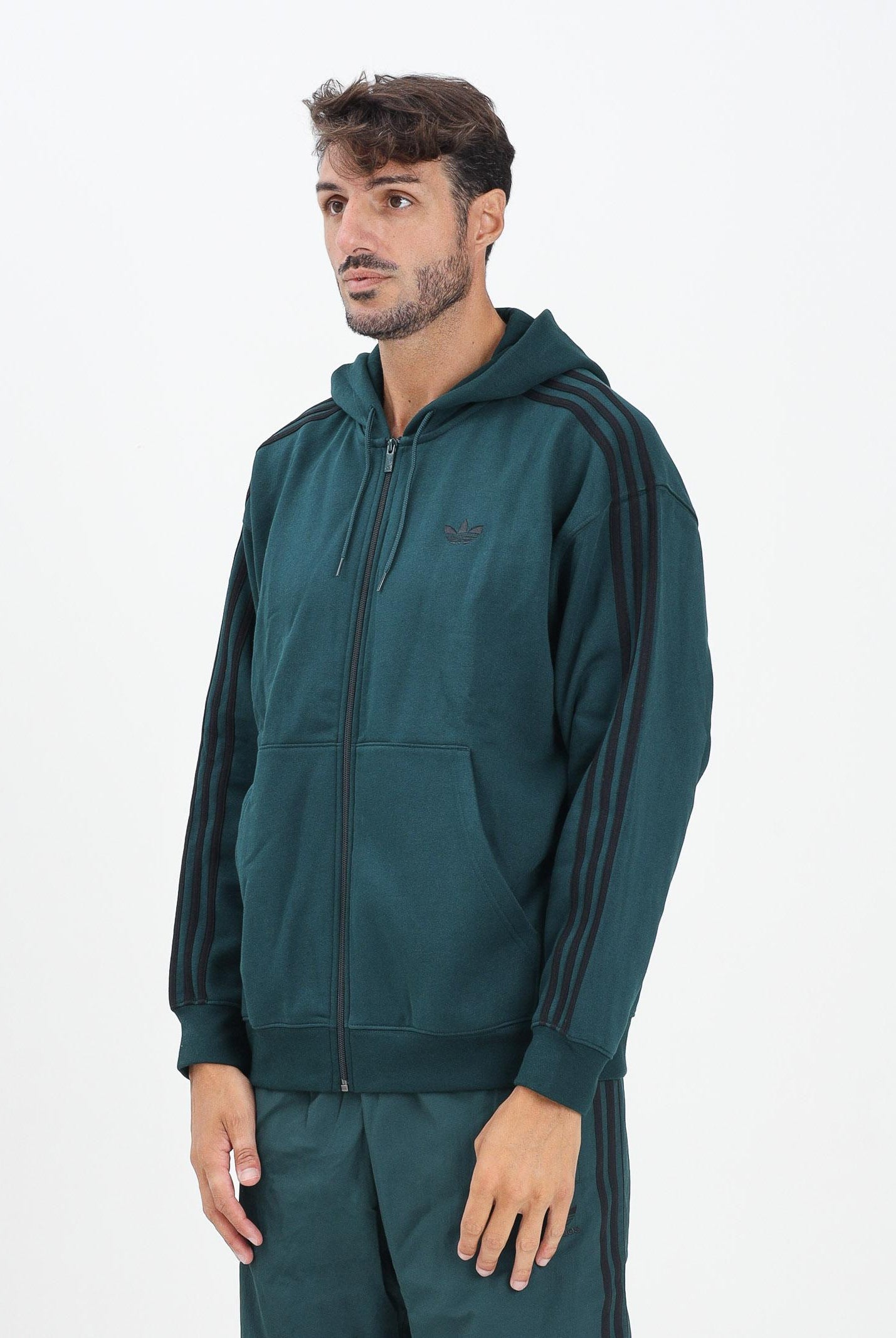 ADIDAS ORIGINALS Felpa con zip Adicolor Oversize verde da uomo JX1549 ADIDAS ORIGINALS