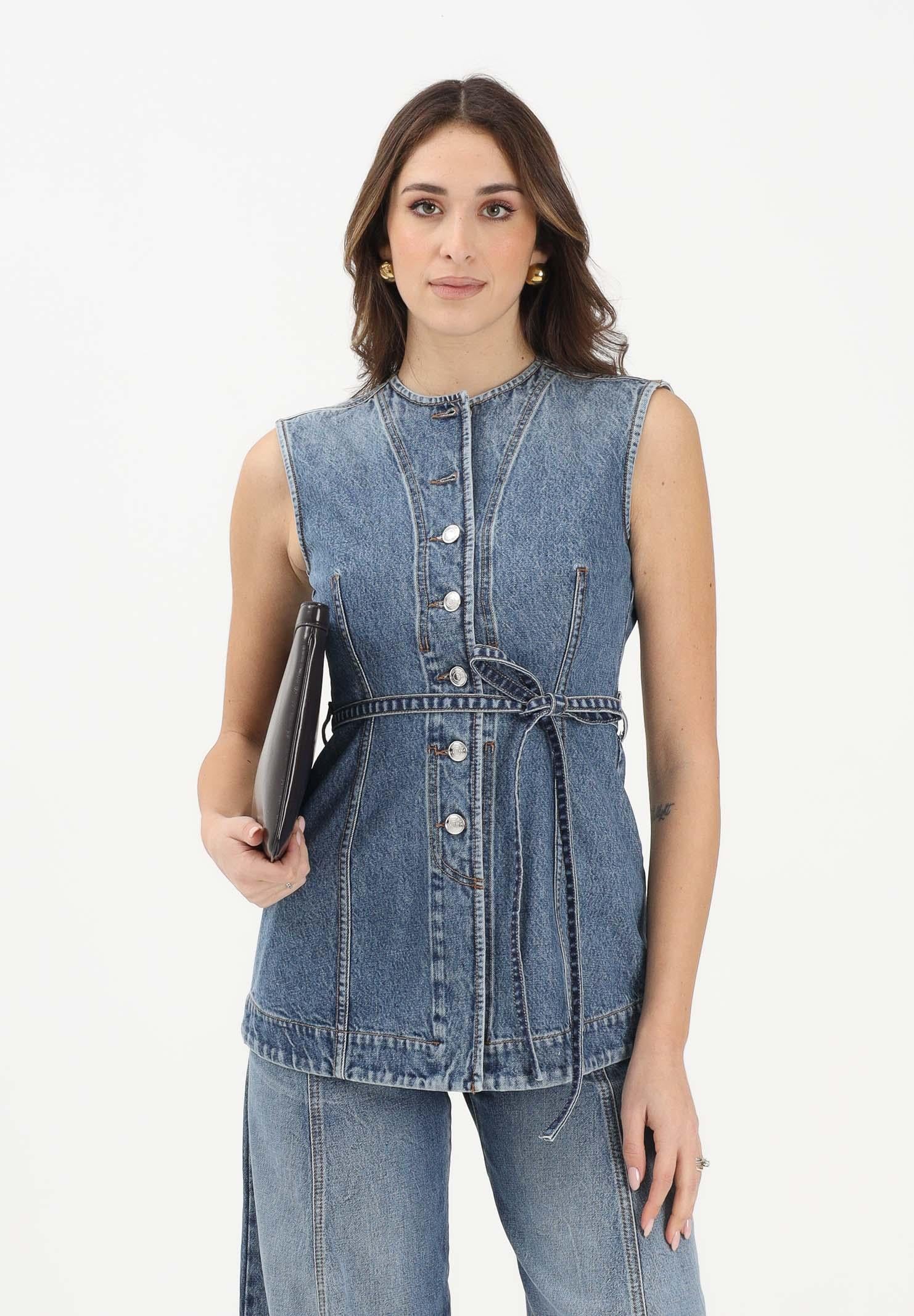 SPORTMAX Gilet SPDDOMINIO in denim medio da donna 2612161015600 005 SPORTMAX