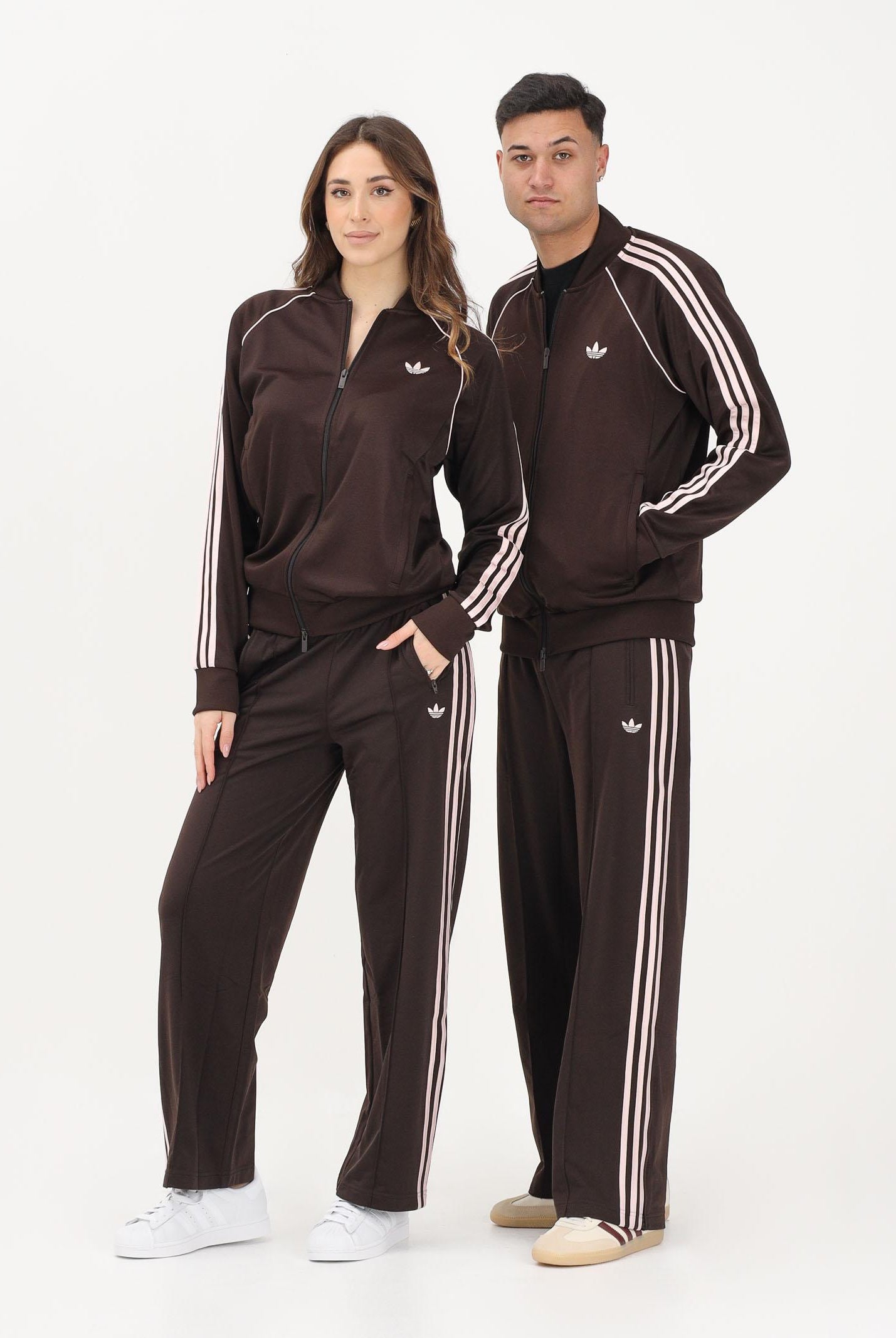 ADIDAS ORIGINALS Pantalone sportivo CLASSIC marrone e rosa per uomo e donna KD3664 . ADIDAS ORIGINALS