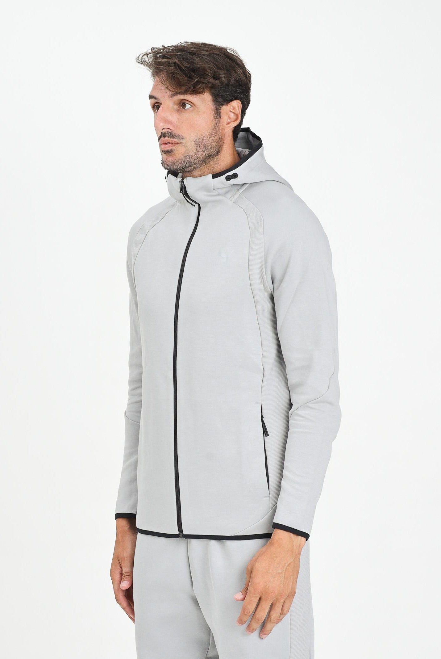 PUMA Felpa con zip Evostripe grigia da uomo 688231 63 PUMA