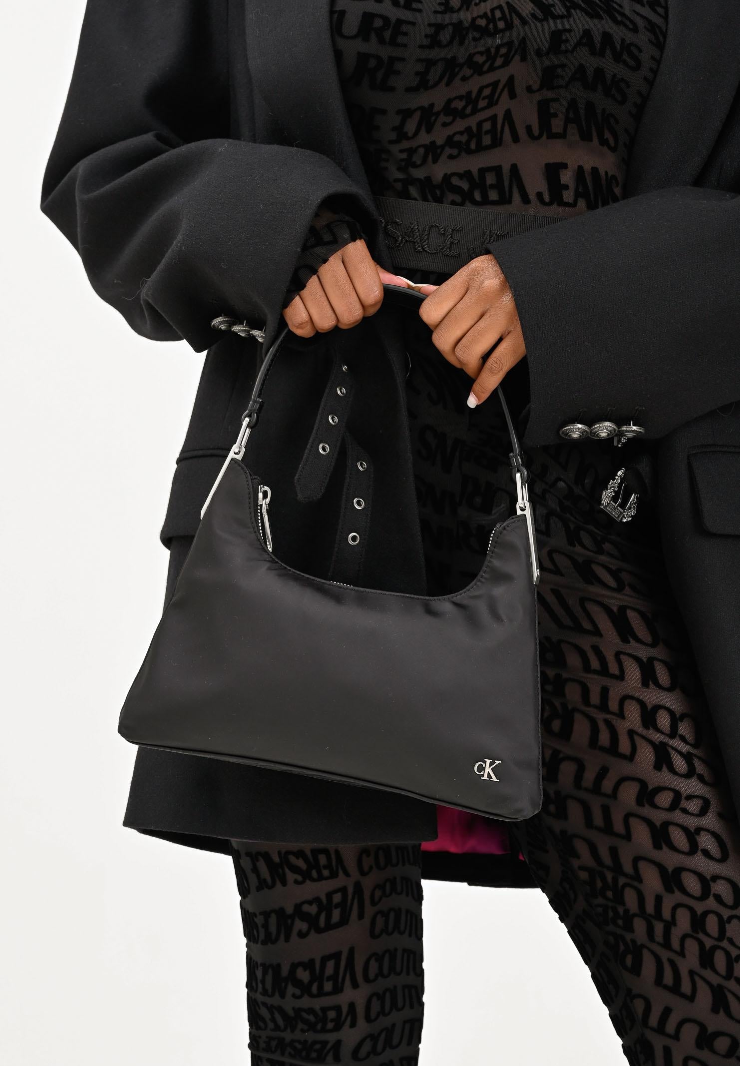 CALVIN KLEIN Borsa a spalla nera da donna con logo LV04K3219G UB1 CALVIN KLEIN